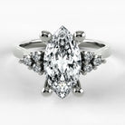 Anillo de Compromiso Umbral - Marquesa en oro blanco - vista 1