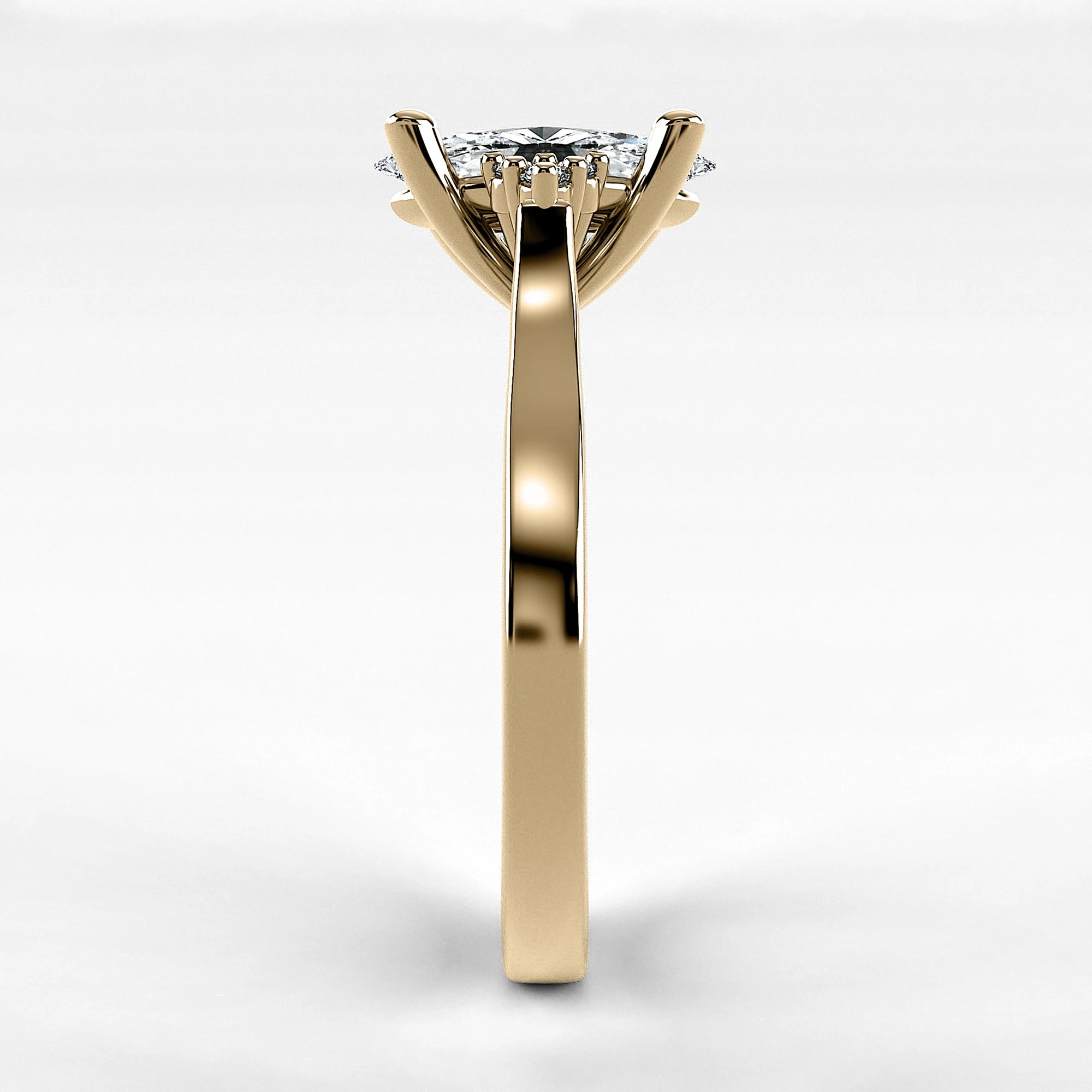 Anillo de Compromiso Umbral - Marquesa en oro amarillo - vista 2