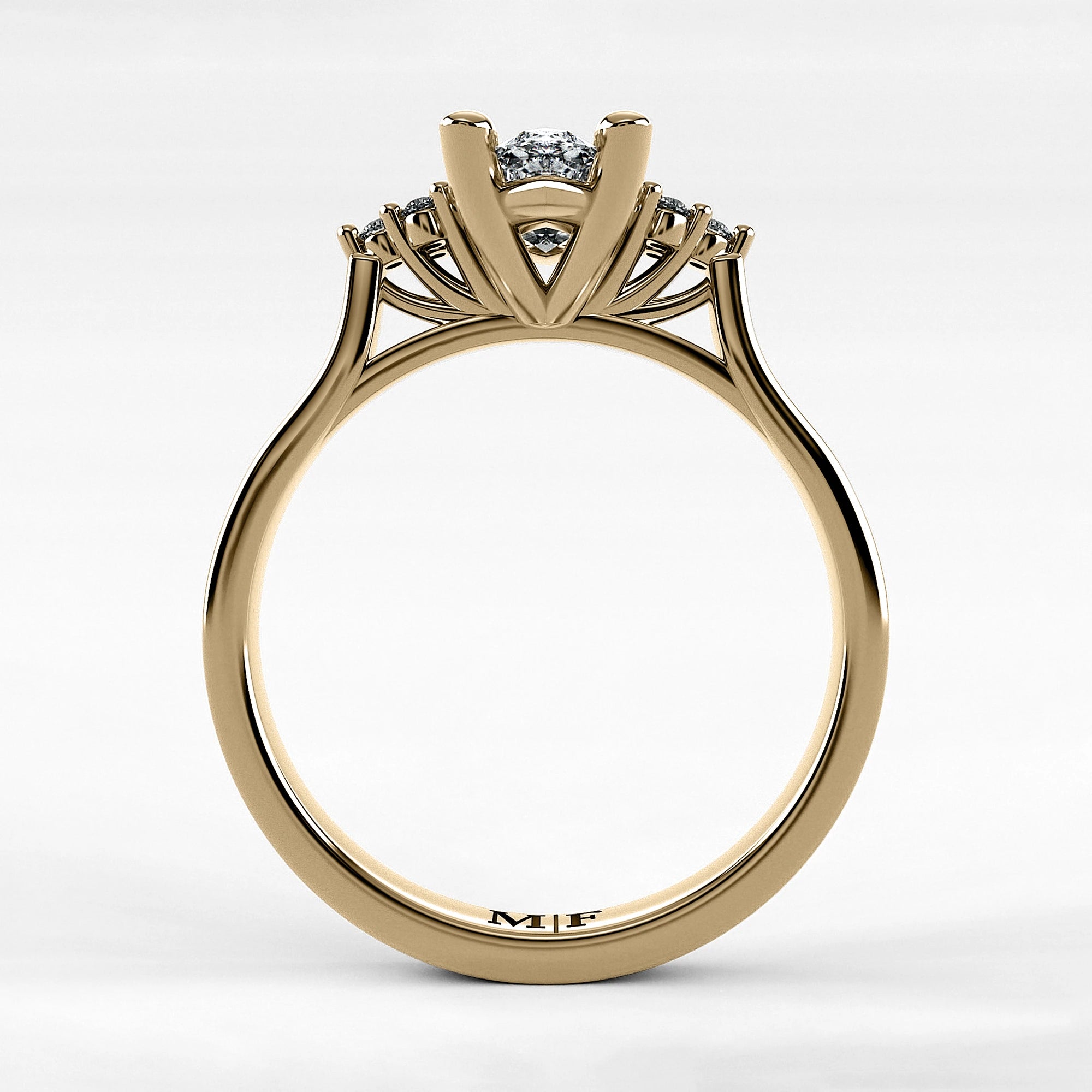 Anillo de Compromiso Umbral - Marquesa en oro amarillo - vista 3