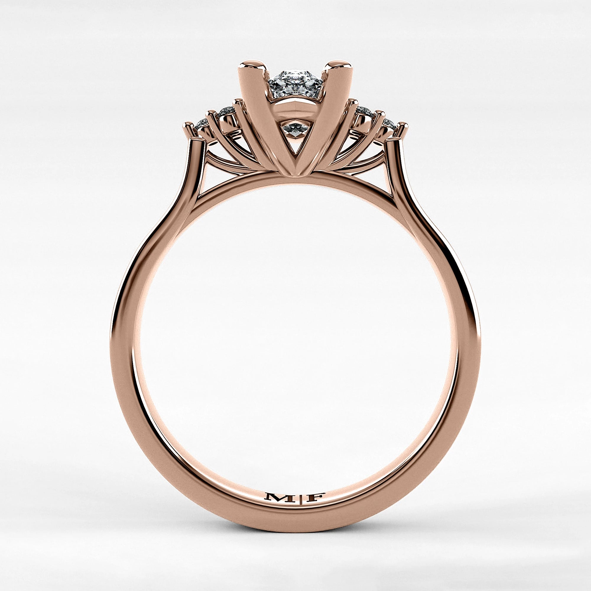 Anillo de Compromiso Umbral - Marquesa en oro rosa - vista 3