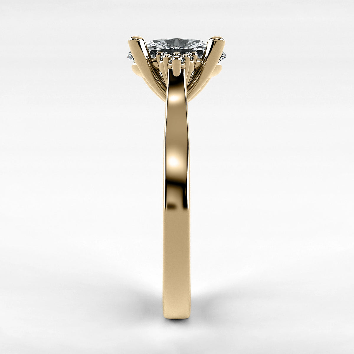 Anillo de Compromiso Umbral - Oval en oro amarillo - vista 2