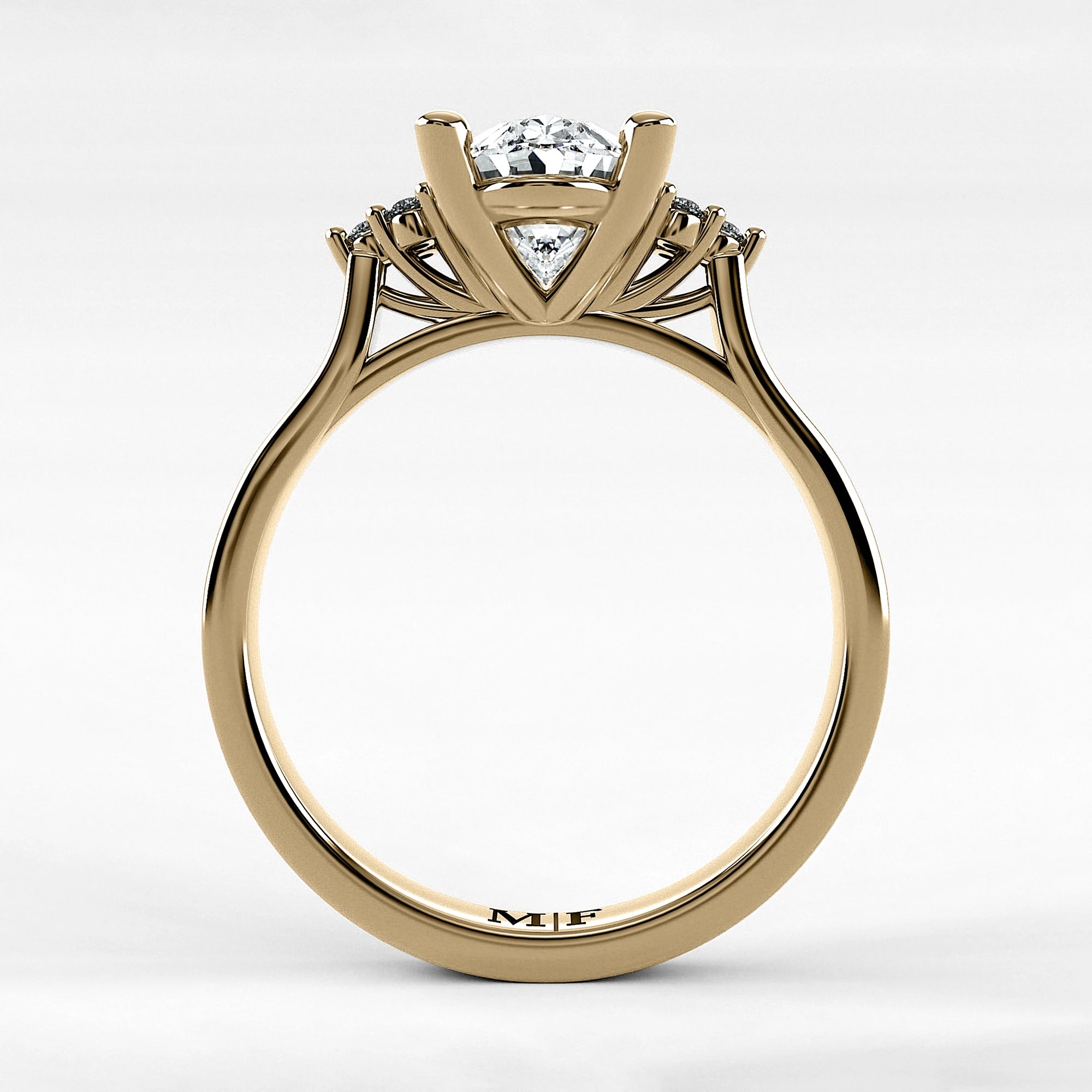 Anillo de Compromiso Umbral - Oval en oro amarillo - vista 3