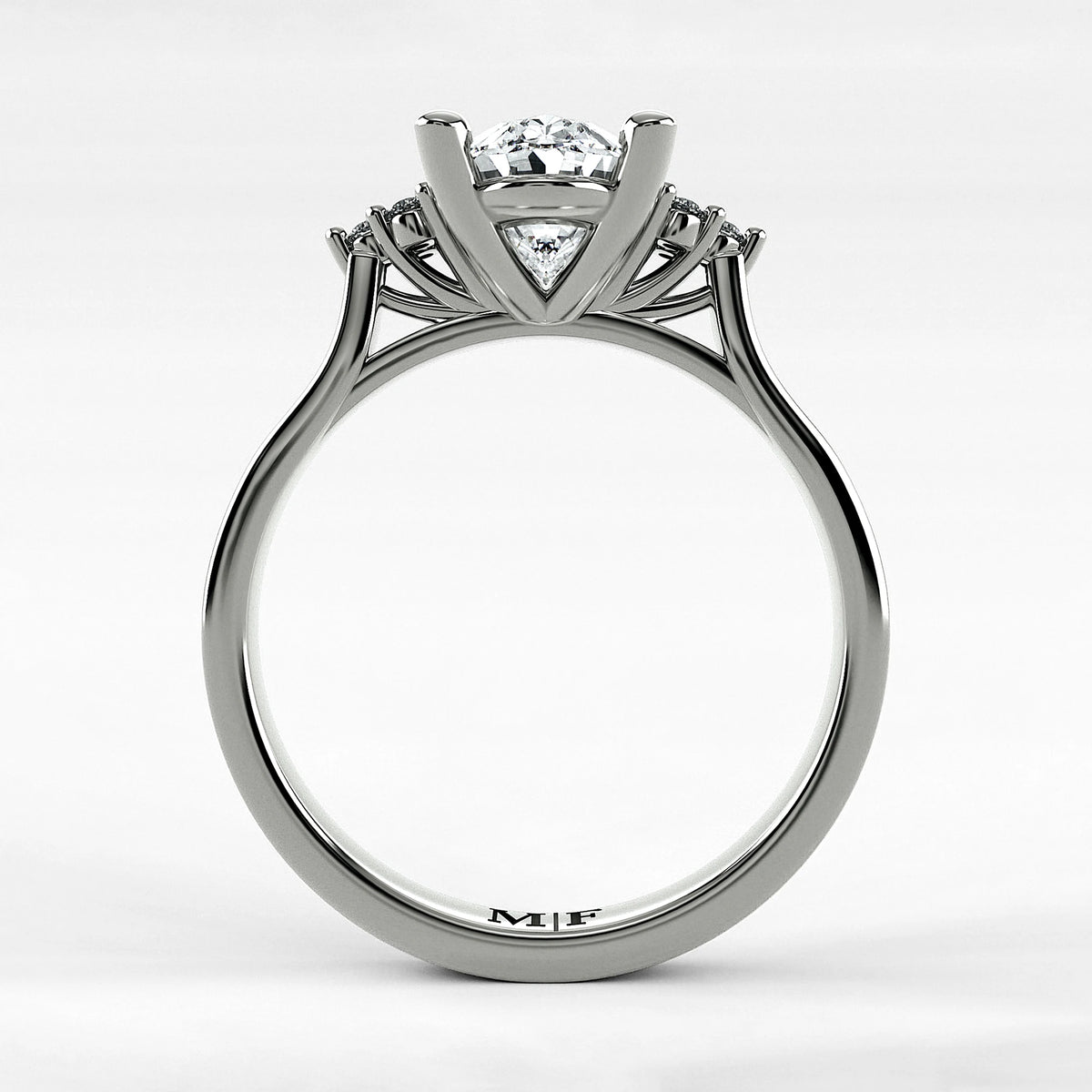 Anillo de Compromiso Umbral - Oval en oro blanco - vista 3