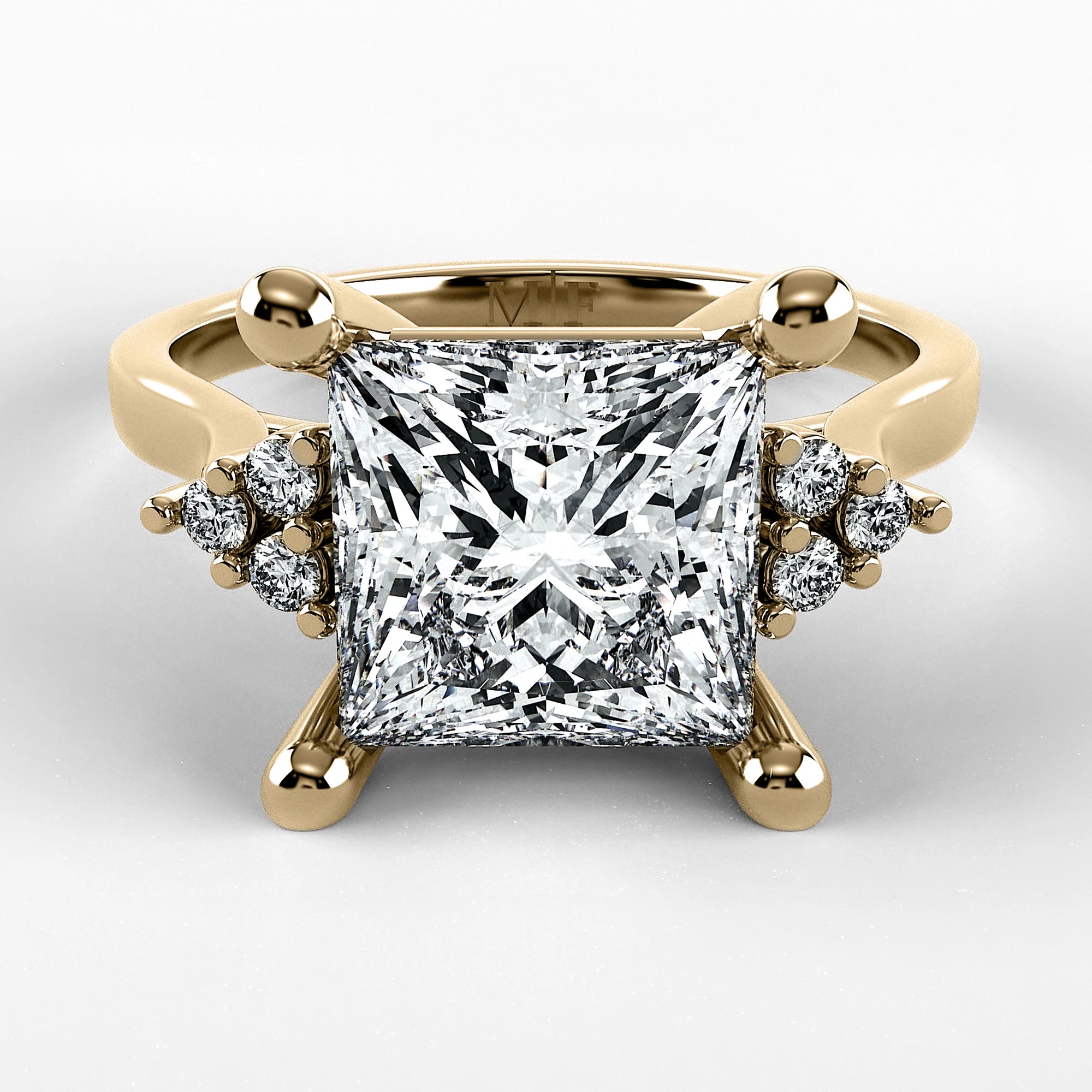 Anillo de Compromiso Umbral - Princess en oro amarillo - vista 1