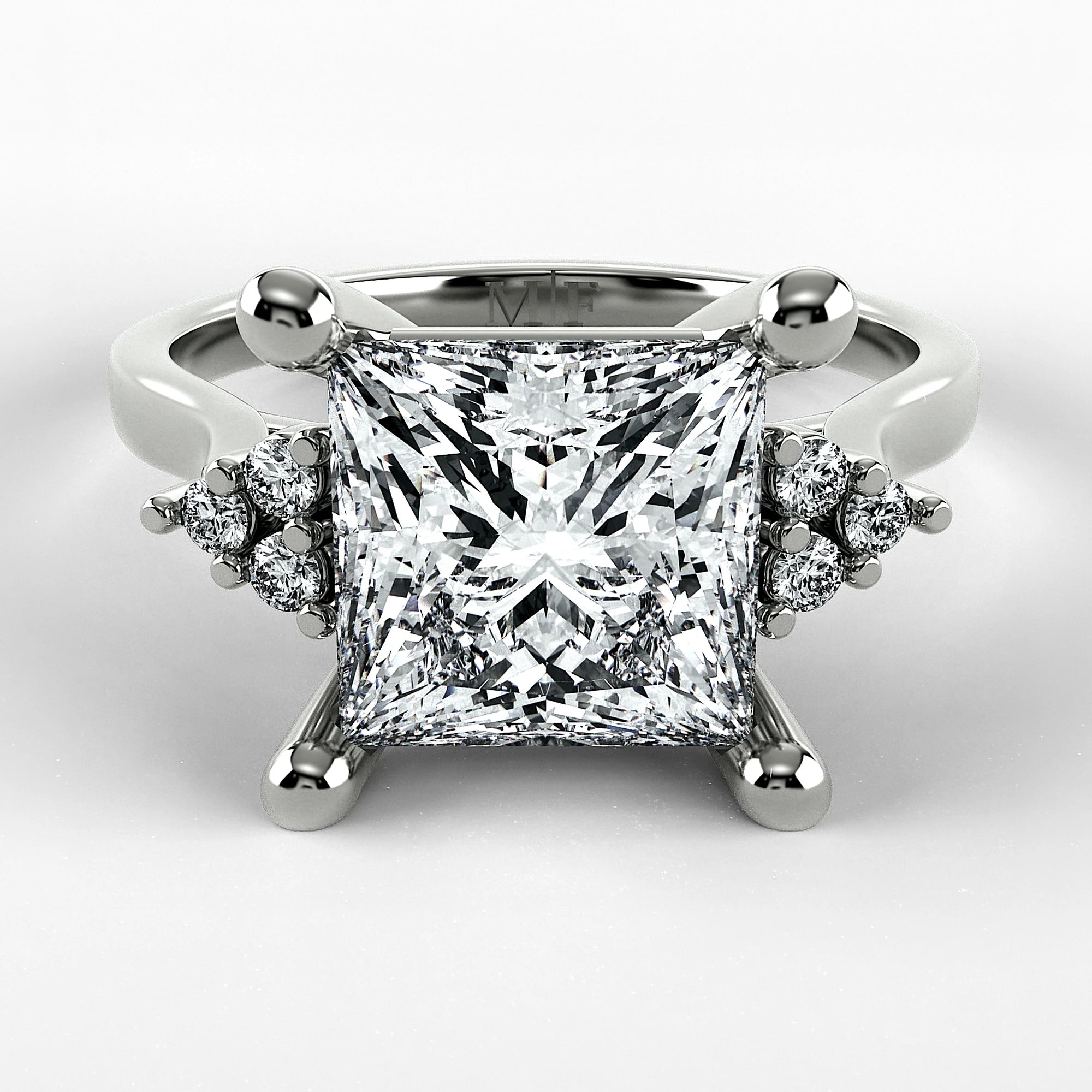 Anillo de Compromiso Umbral - Princess en oro blanco - vista 1