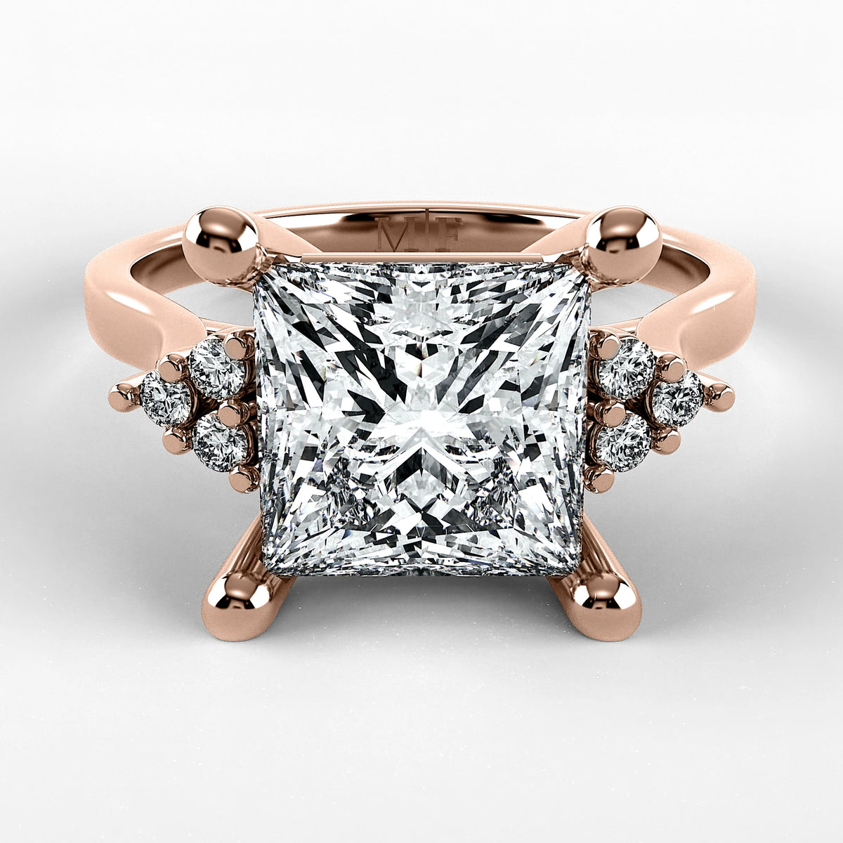 Anillo de Compromiso Umbral - Princess en oro rosa - vista 1