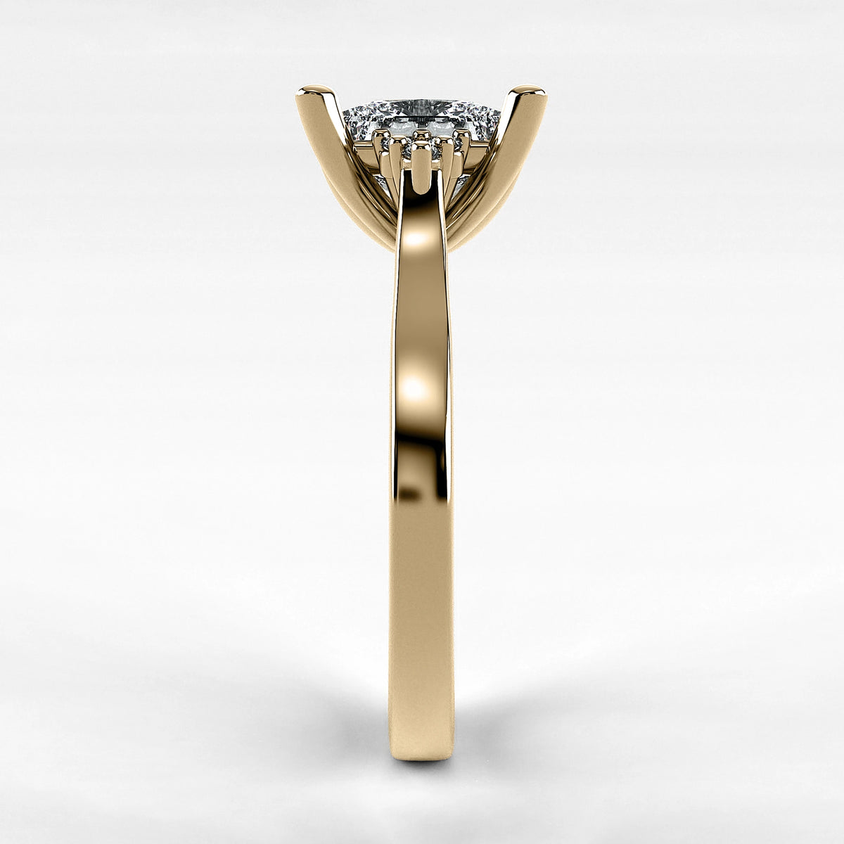 Anillo de Compromiso Umbral - Princess en oro amarillo - vista 2