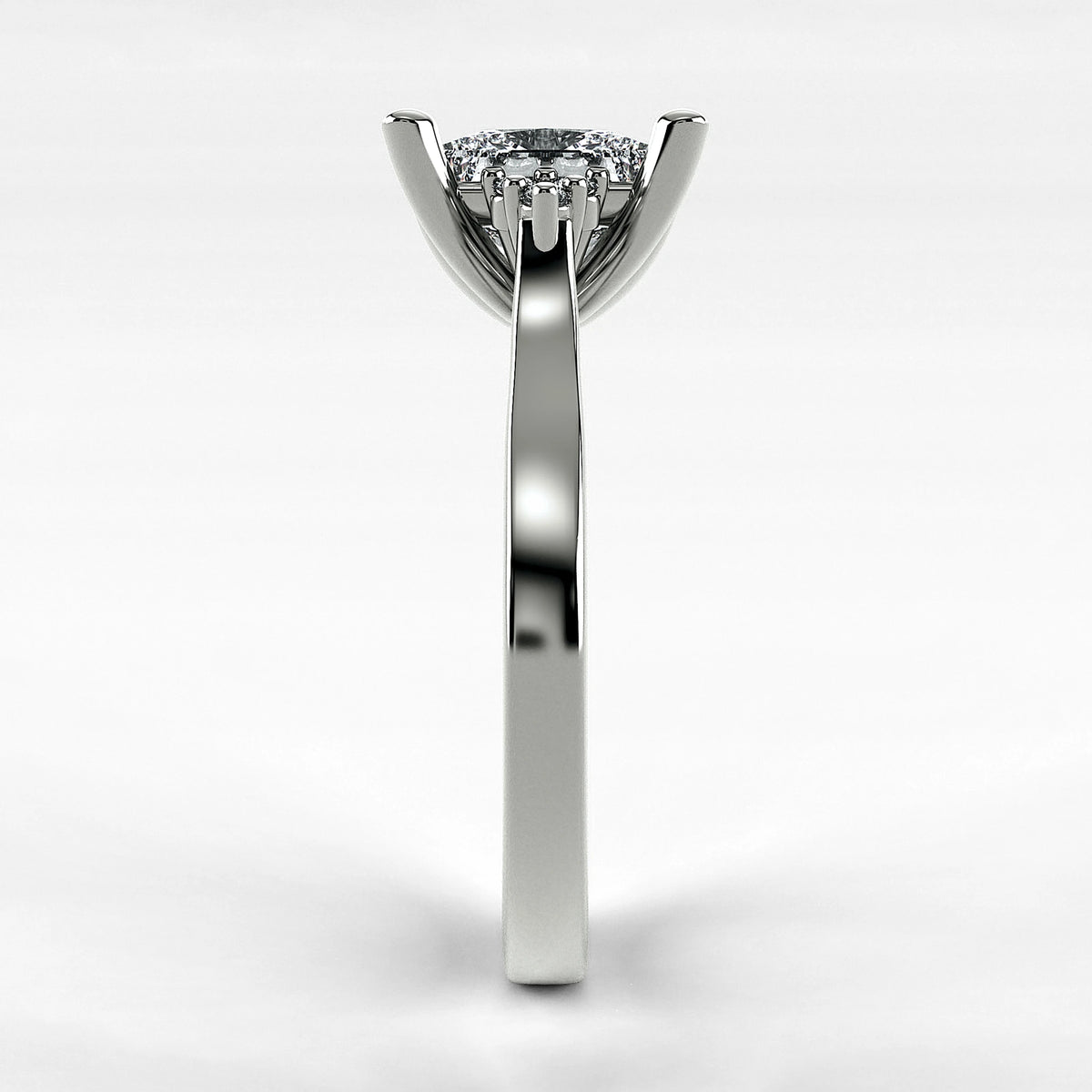 Anillo de Compromiso Umbral - Princess en oro blanco - vista 2