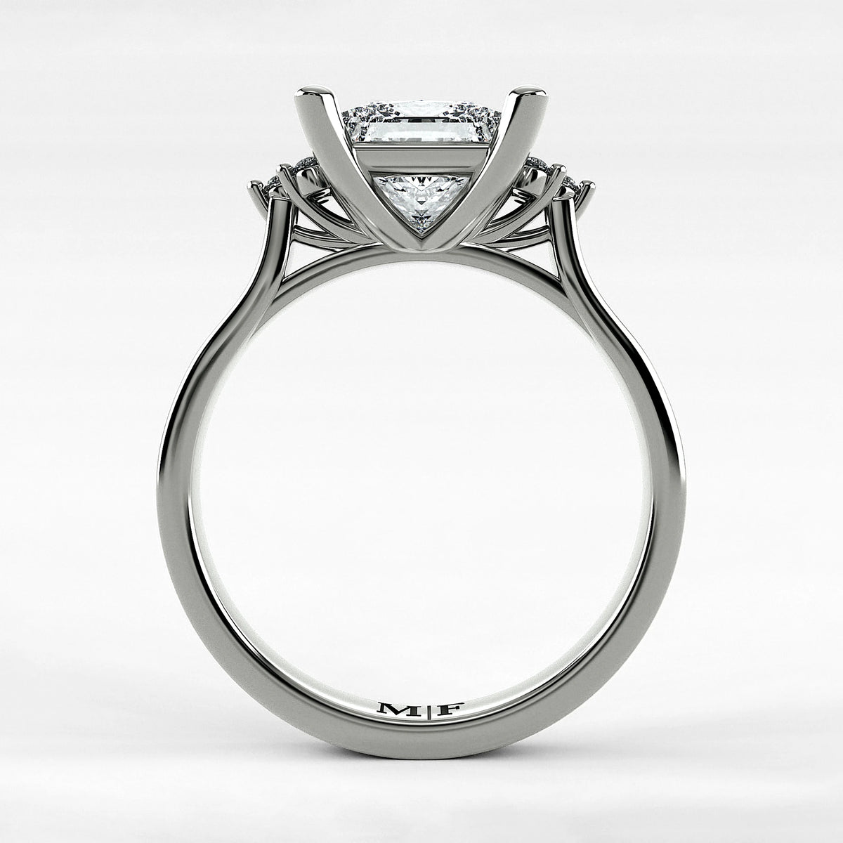 Anillo de Compromiso Umbral - Princess en oro blanco - vista 3