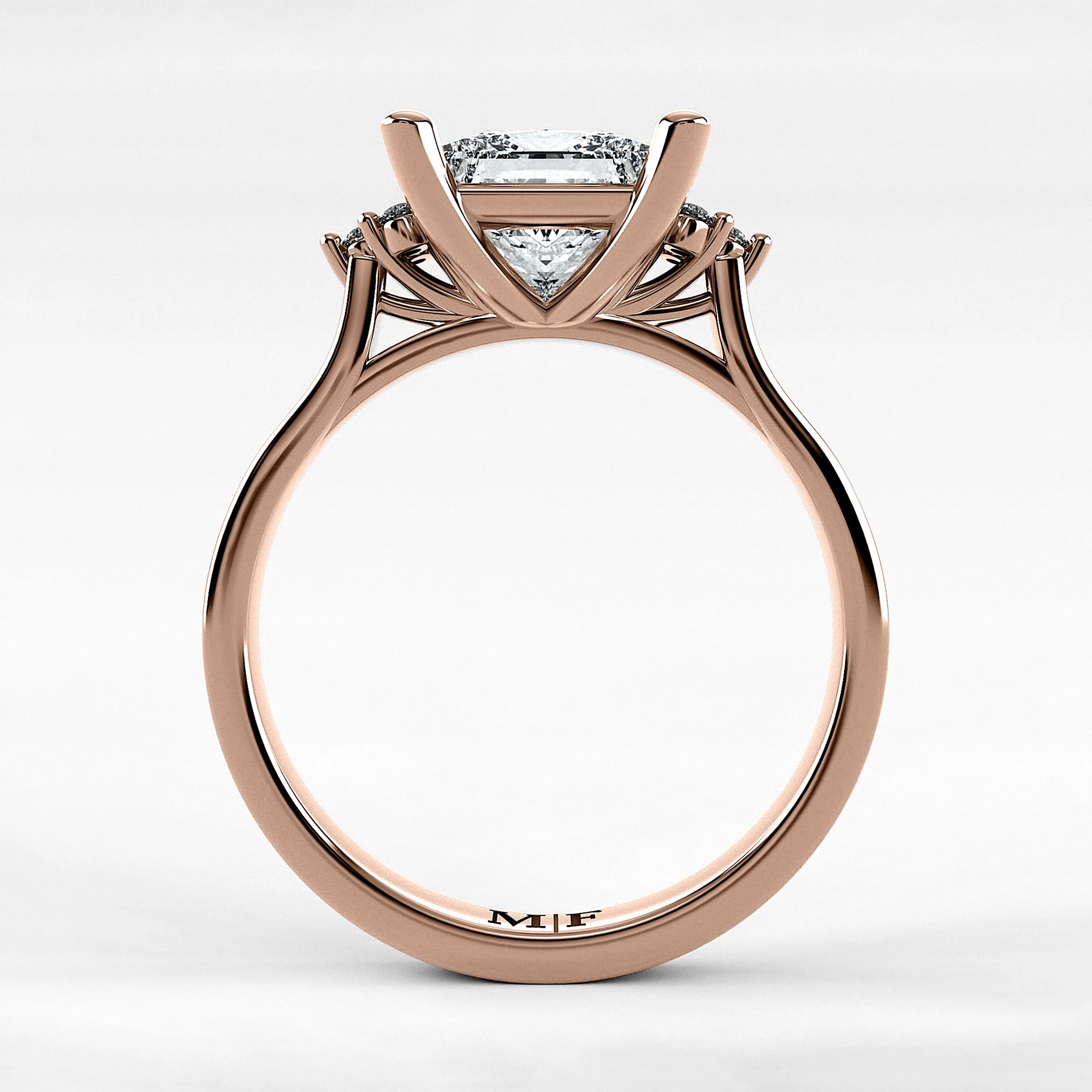 Anillo de Compromiso Umbral - Princess en oro rosa - vista 3