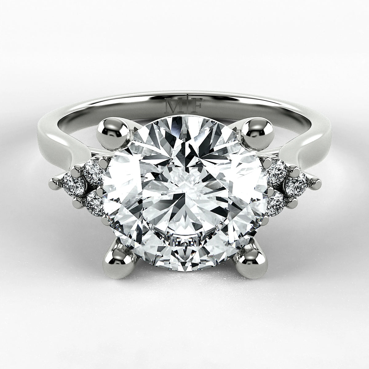Anillo de Compromiso Umbral - Redondo en oro blanco - vista 1