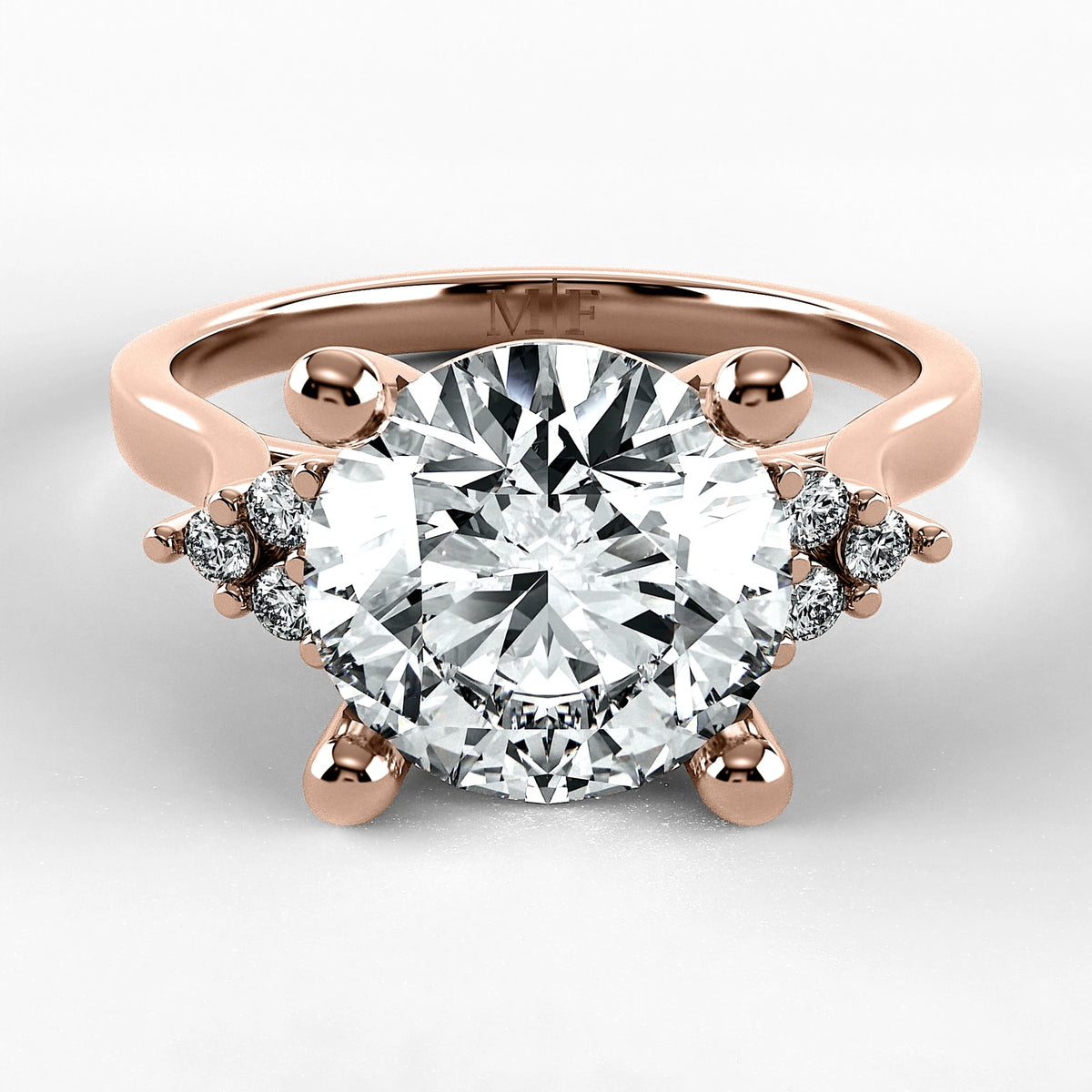 Anillo de Compromiso Umbral - Redondo en oro rosa - vista 1
