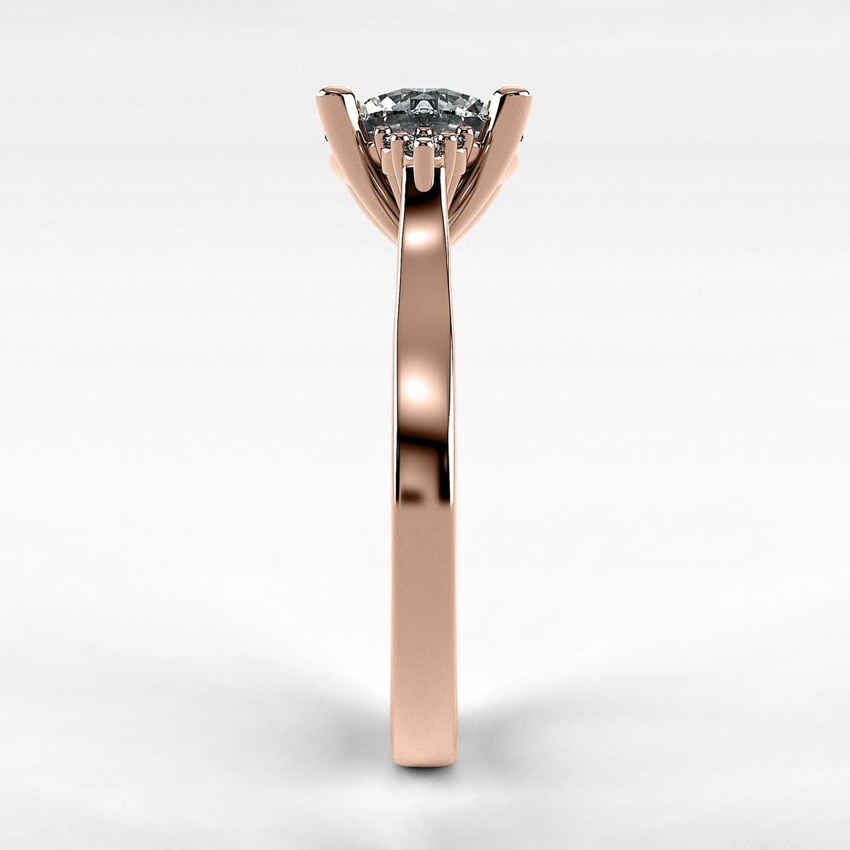 Anillo de Compromiso Umbral - Redondo en oro rosa - vista 2
