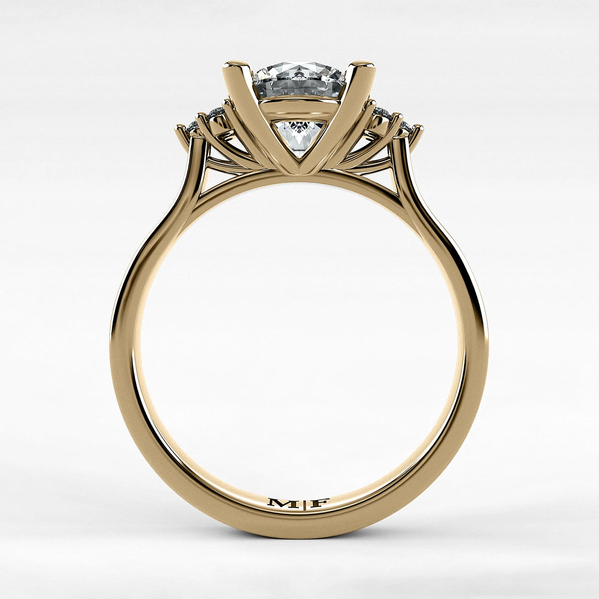 Anillo de Compromiso Umbral - Redondo en oro amarillo - vista 3