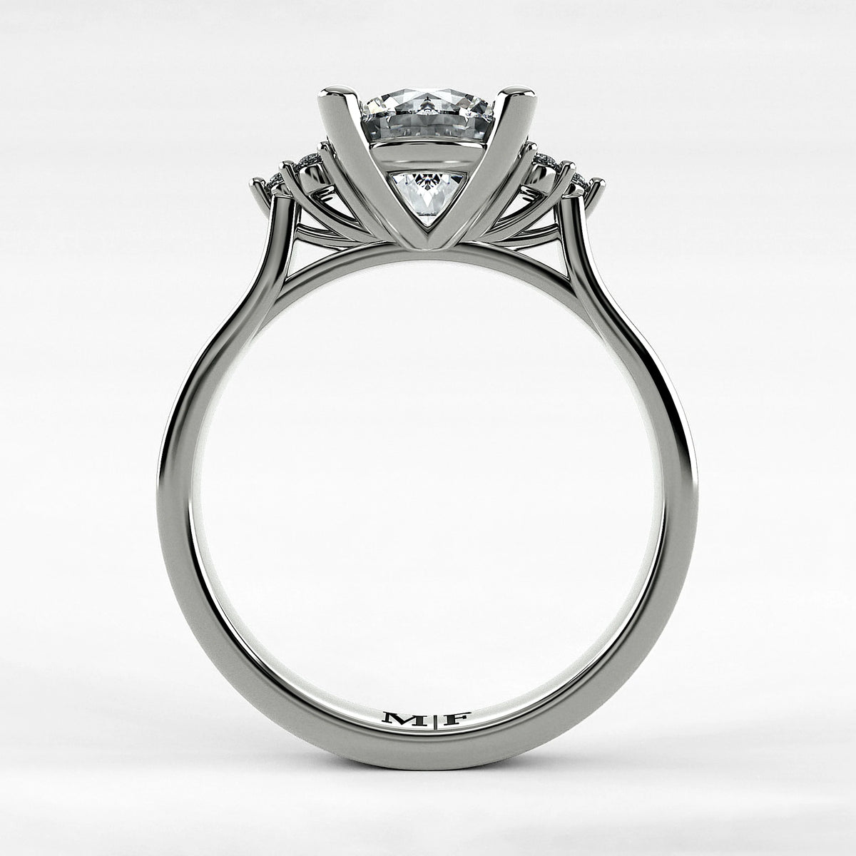 Anillo de Compromiso Umbral - Redondo en oro blanco - vista 3
