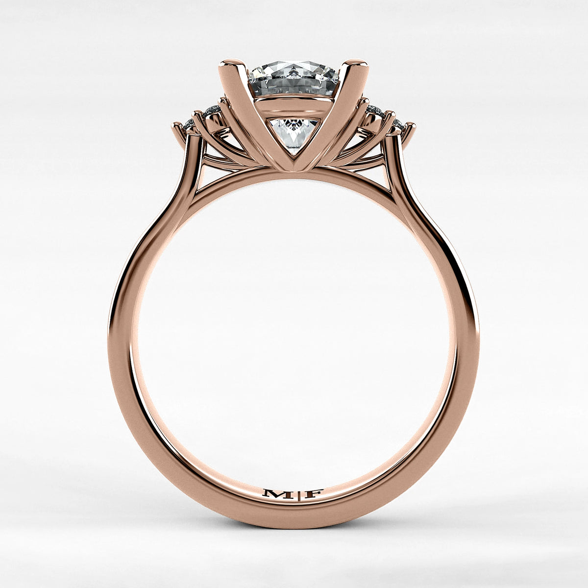 Anillo de Compromiso Umbral - Redondo en oro rosa - vista 3