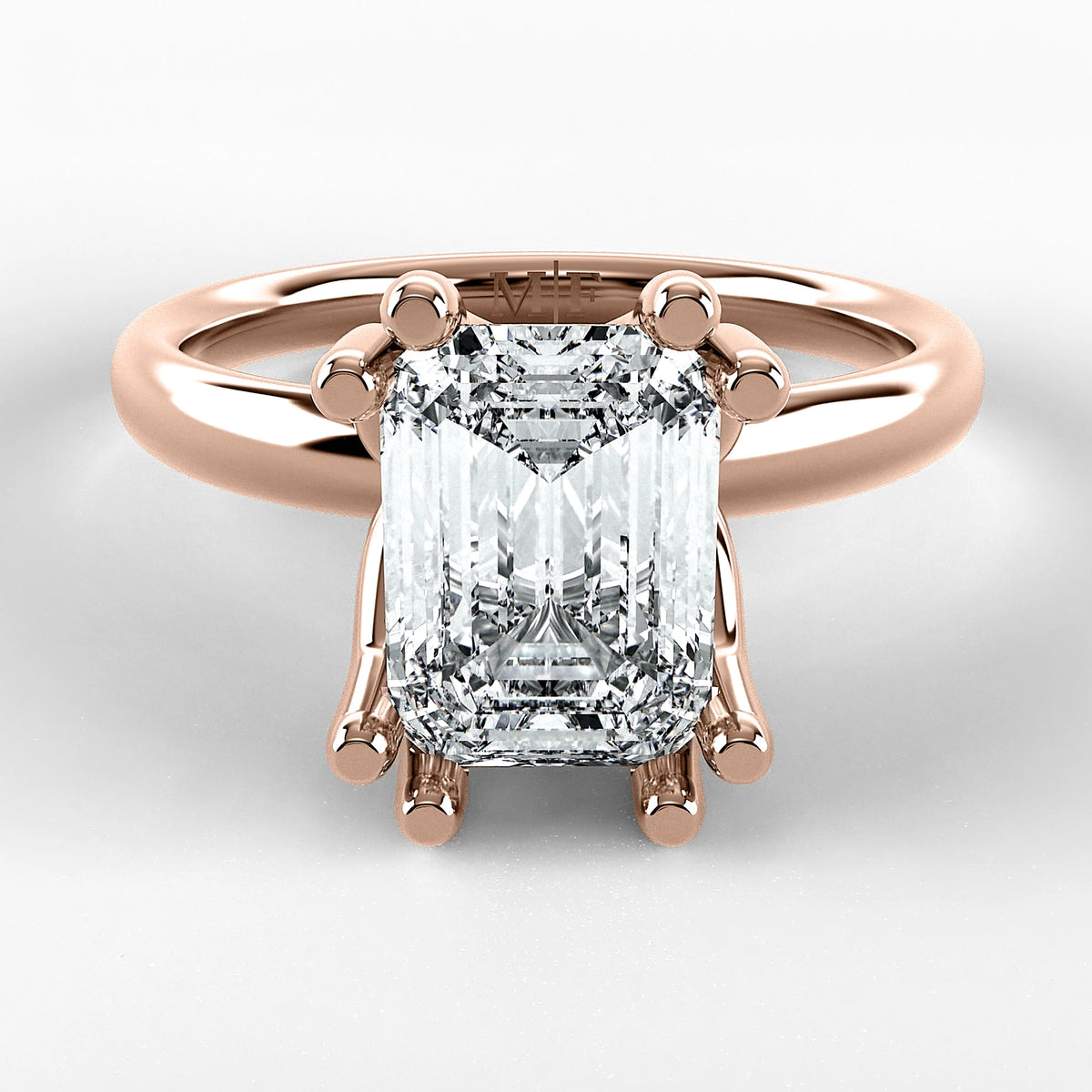 Anillo de Compromiso Balance - Esmeralda en oro rosa - vista 1