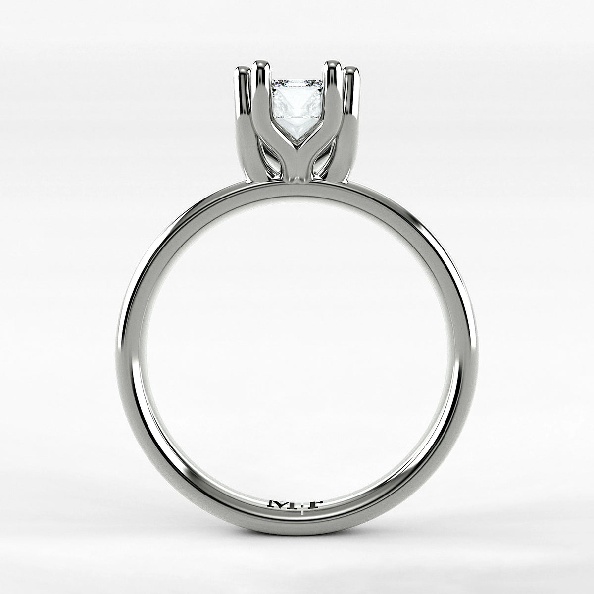 Anillo de Compromiso Balance - Esmeralda en oro blanco - vista 3