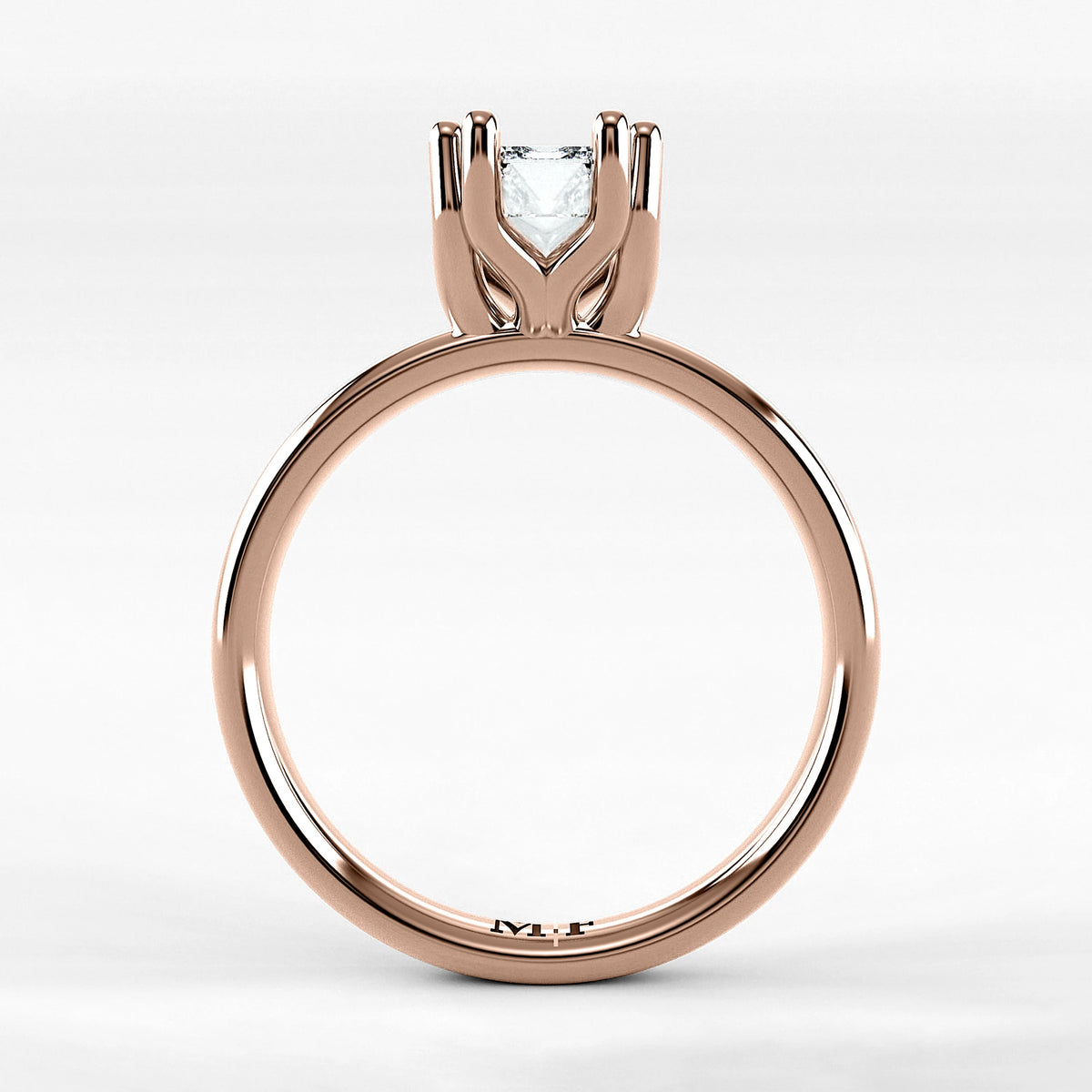 Anillo de Compromiso Balance - Esmeralda en oro rosa - vista 3