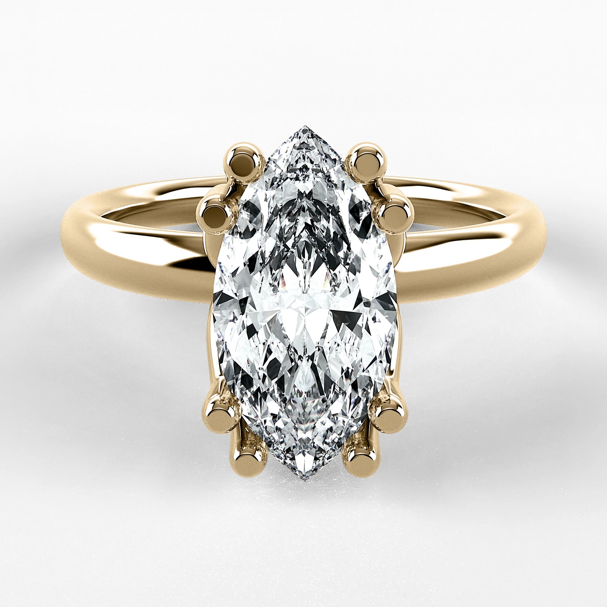 Anillo de Compromiso Balance - Marquesa en oro amarillo - vista 1