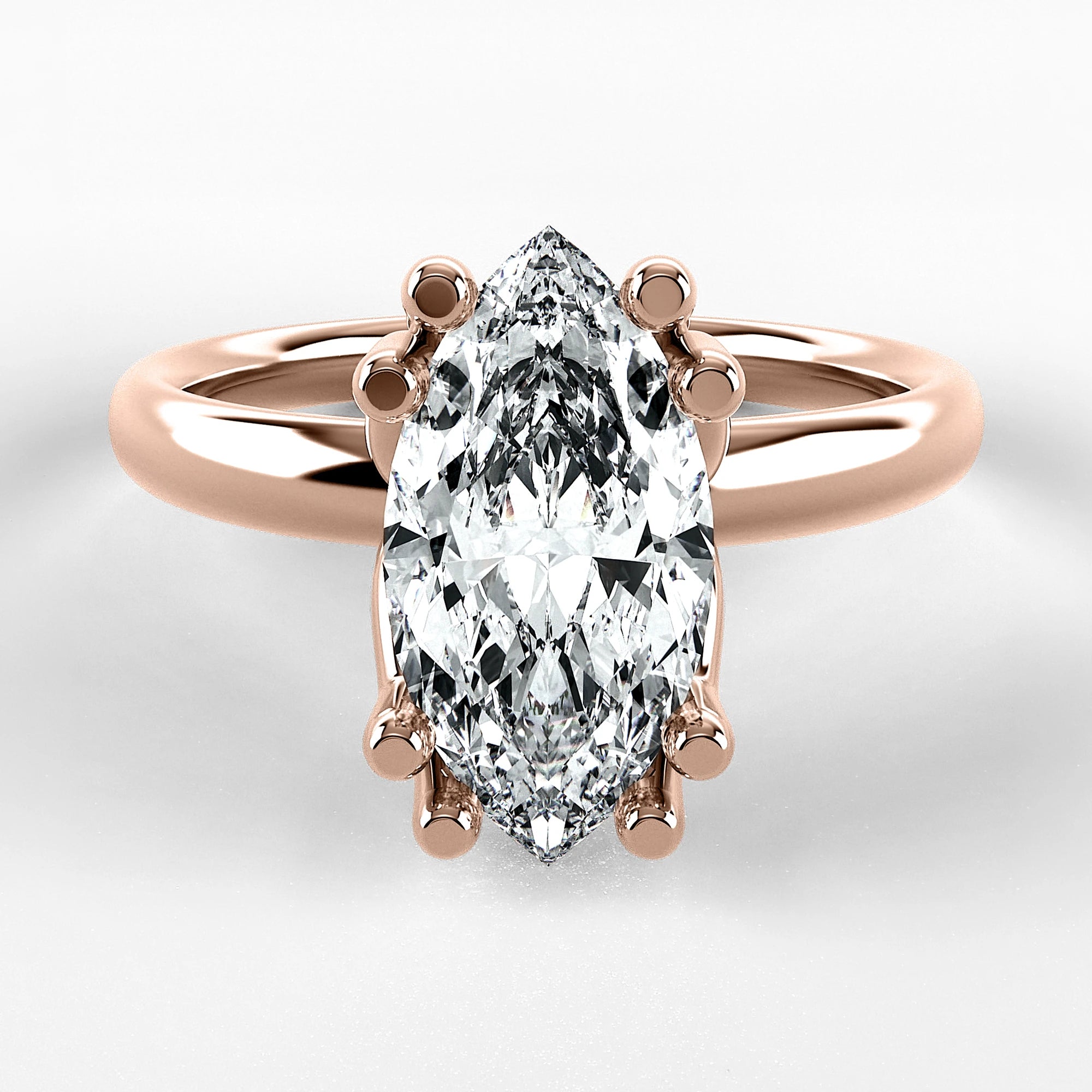 Anillo de Compromiso Balance - Marquesa en oro rosa - vista 1
