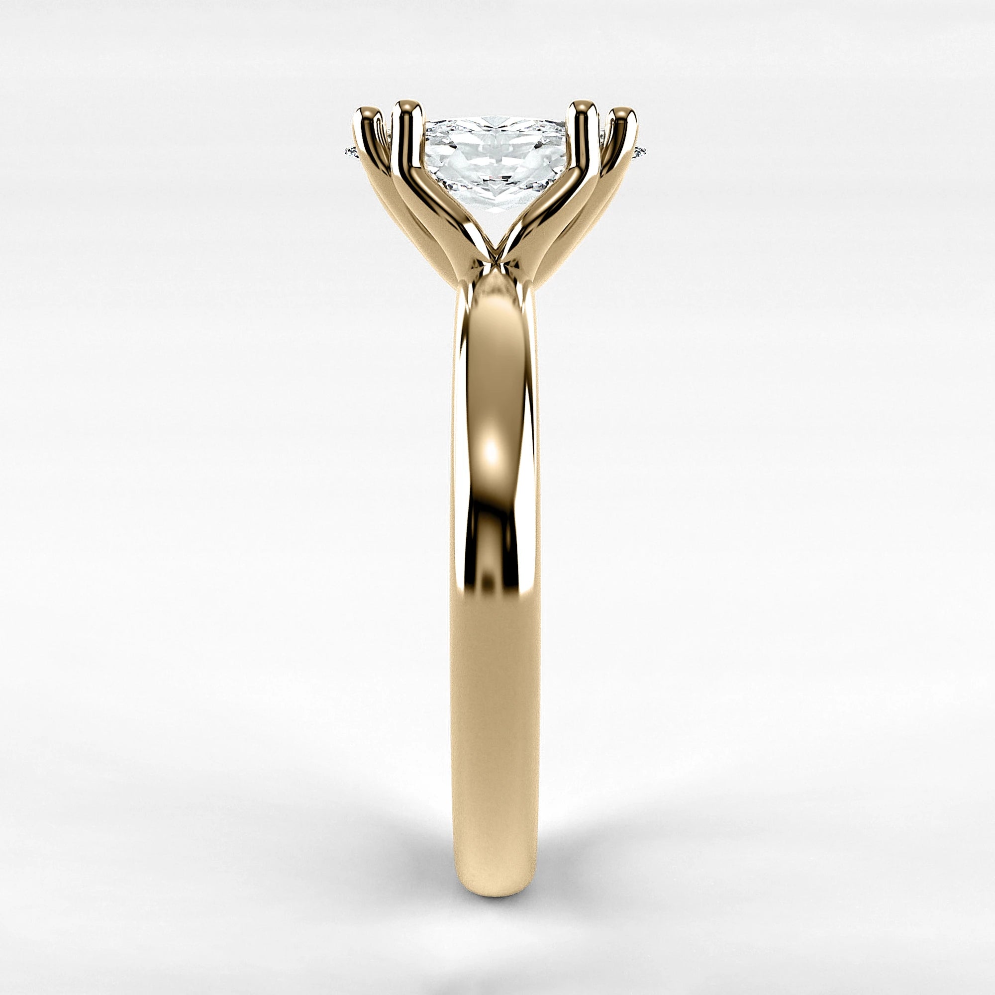 Anillo de Compromiso Balance - Marquesa en oro amarillo - vista 2