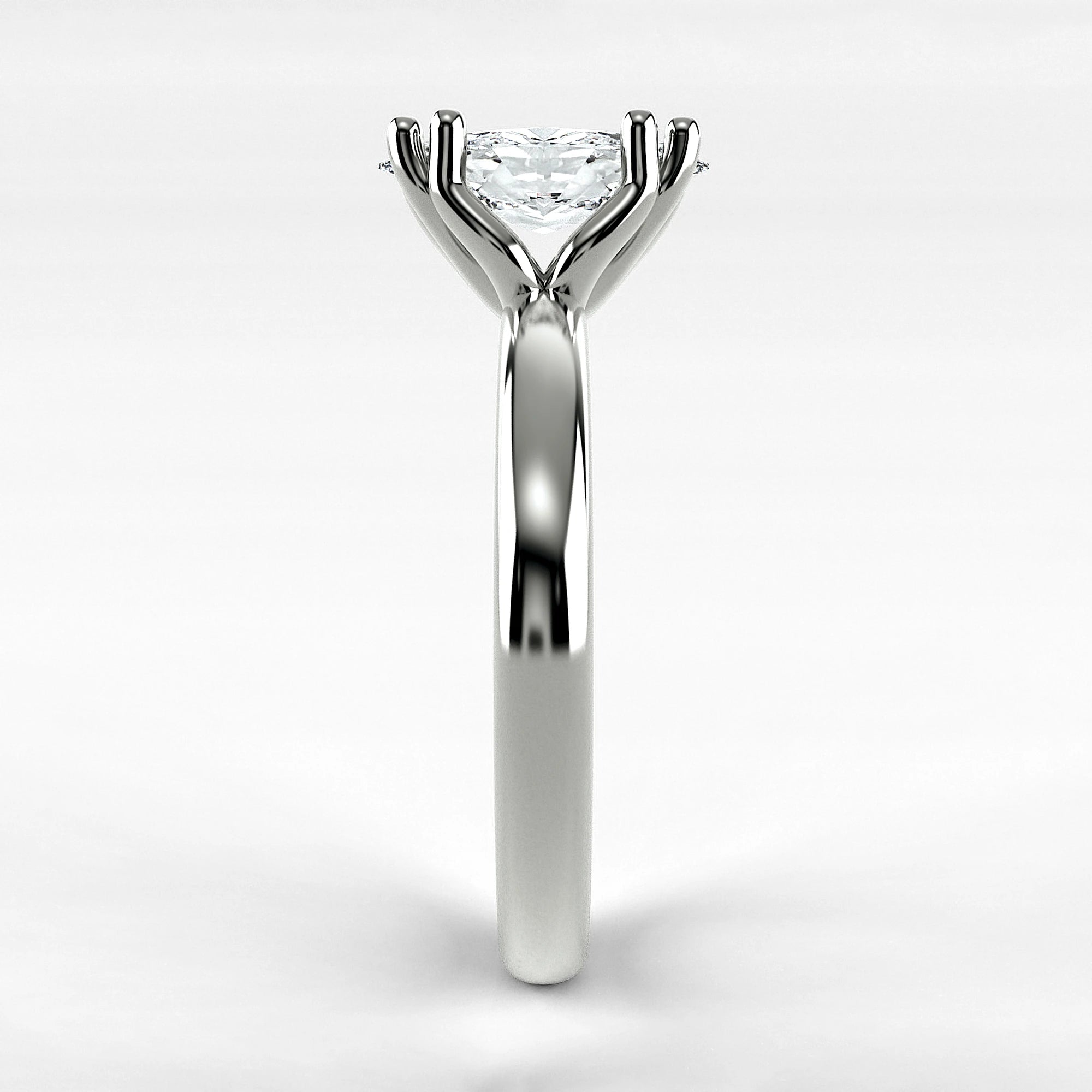 Anillo de Compromiso Balance - Marquesa en oro blanco - vista 2