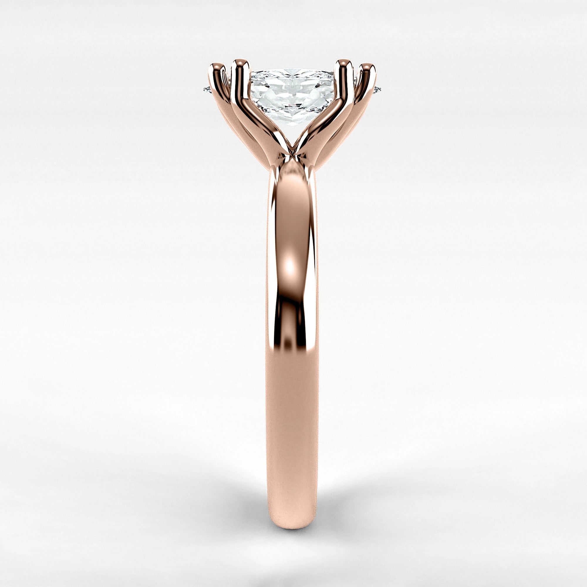 Anillo de Compromiso Balance - Marquesa en oro rosa - vista 2