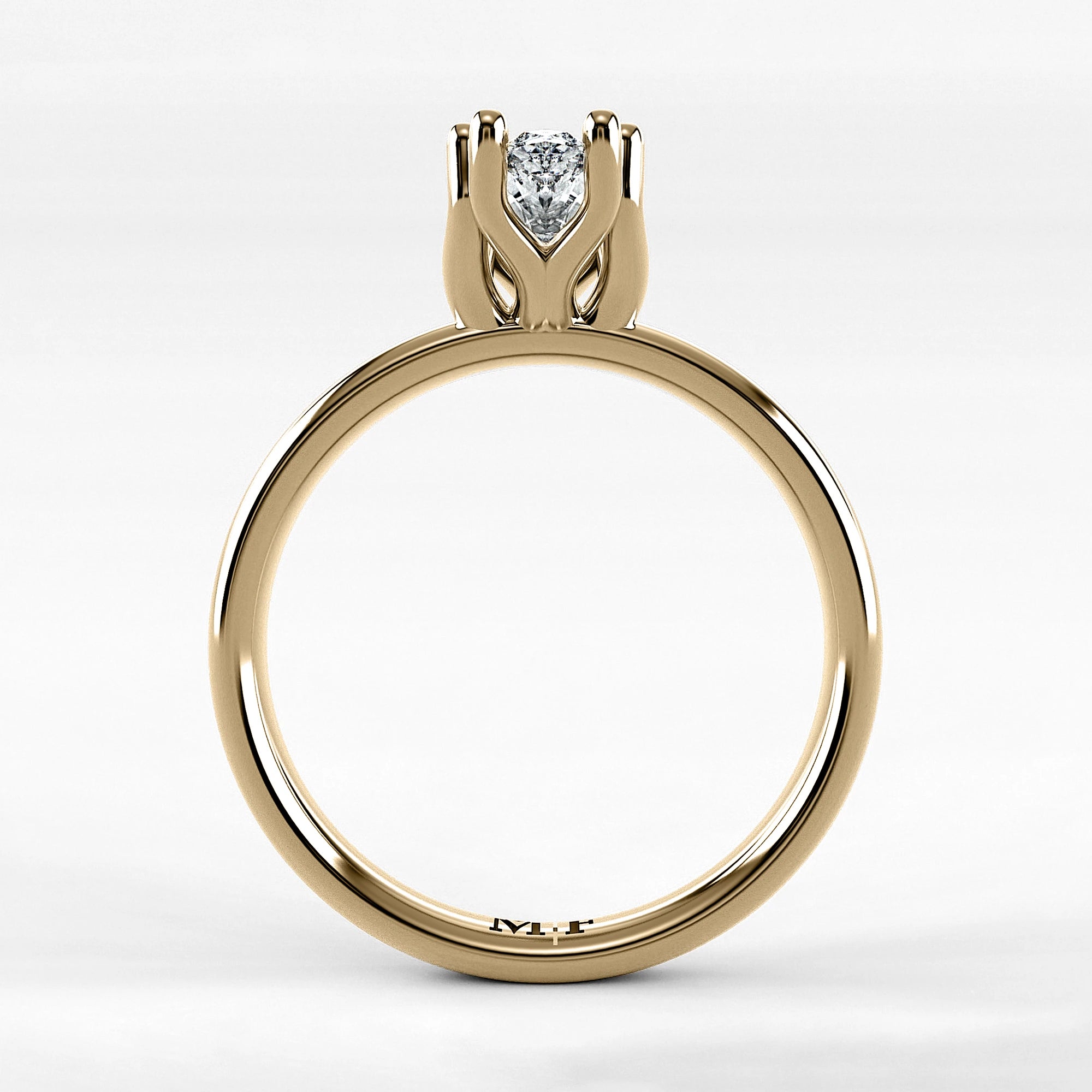 Anillo de Compromiso Balance - Marquesa en oro amarillo - vista 3