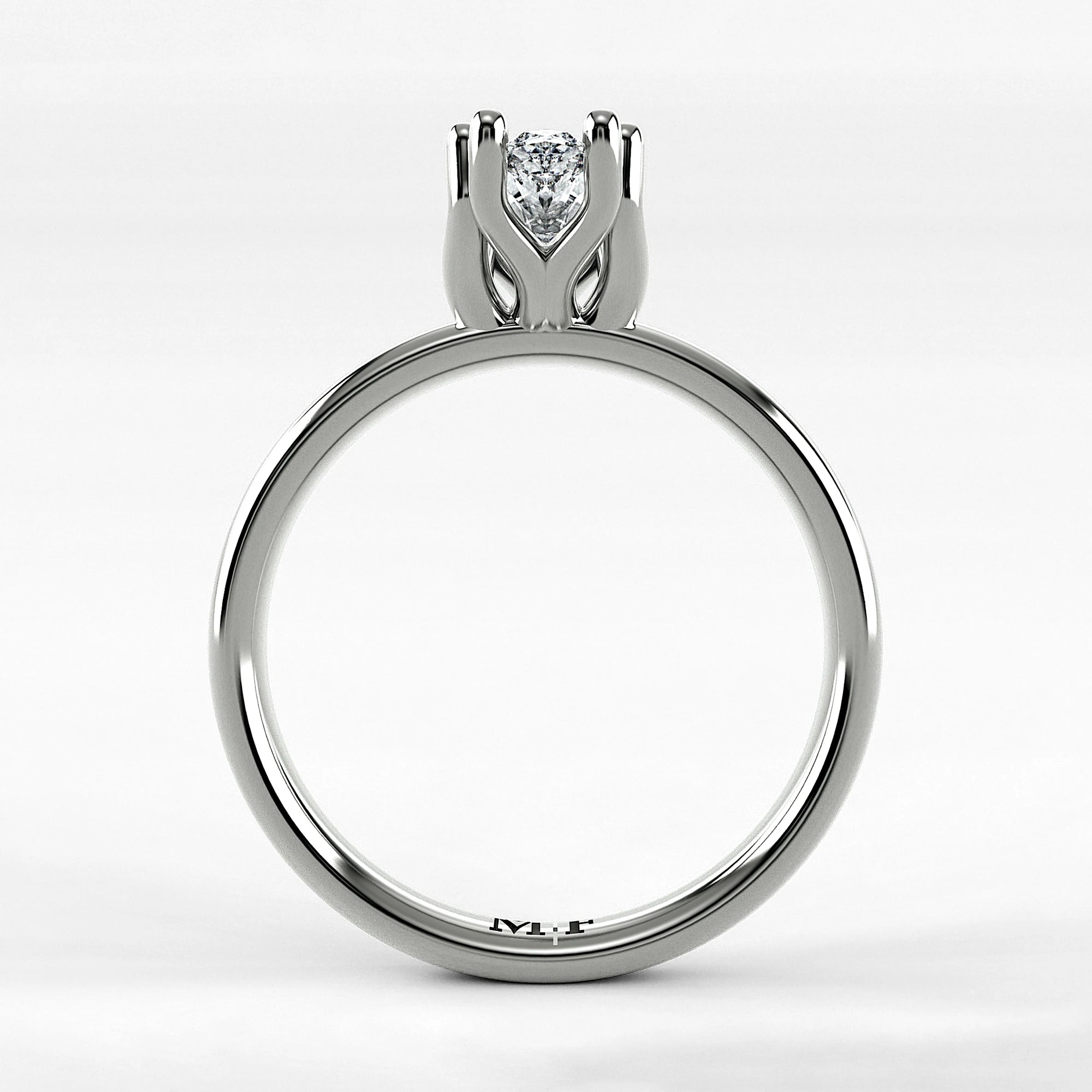 Anillo de Compromiso Balance - Marquesa en oro blanco - vista 3
