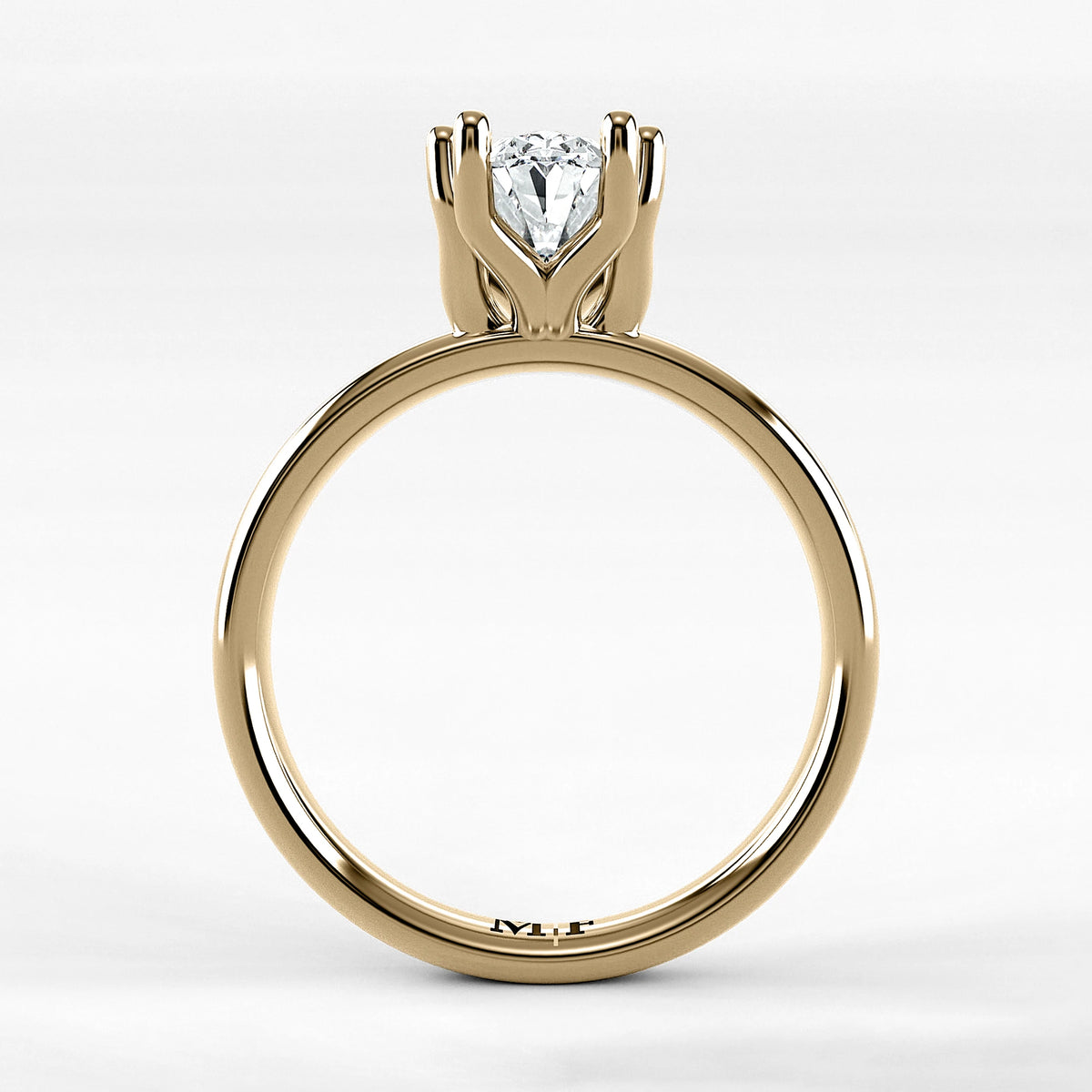 Anillo de Compromiso Balance - Oval en oro amarillo - vista 3