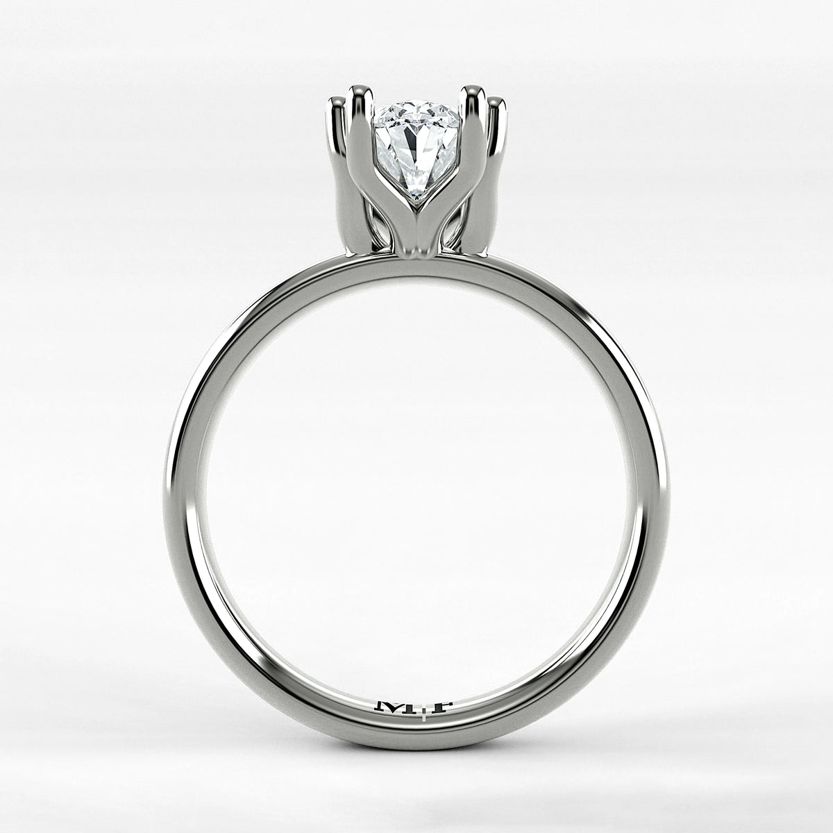 Anillo de Compromiso Balance - Oval en oro blanco - vista 3