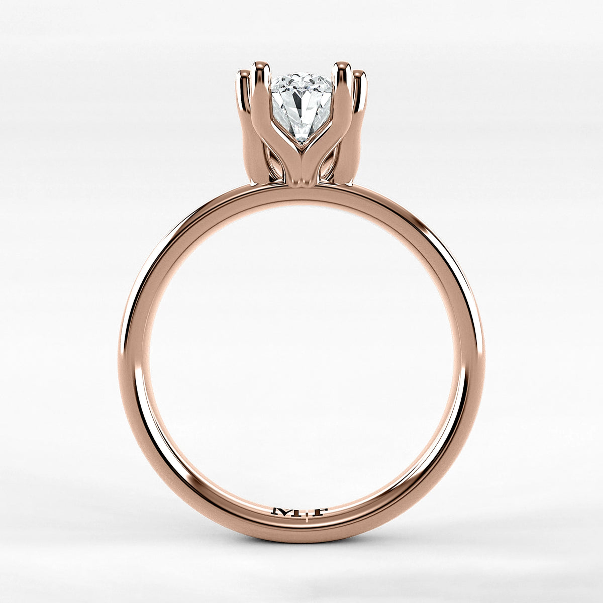 Anillo de Compromiso Balance - Oval en oro rosa - vista 3