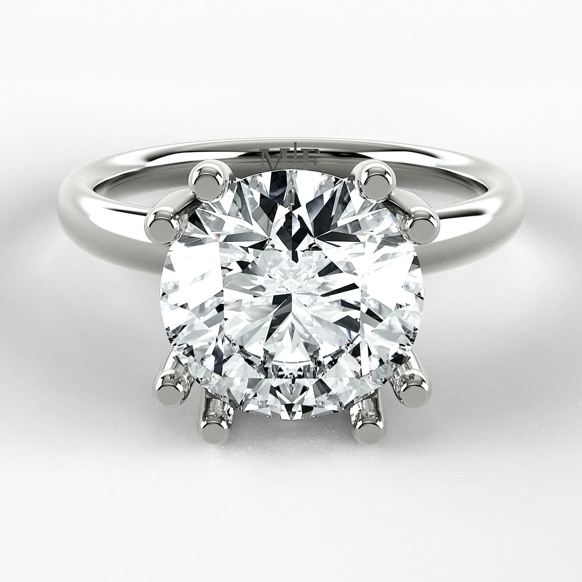 Anillo de Compromiso Balance - Redondo en oro blanco - vista 1