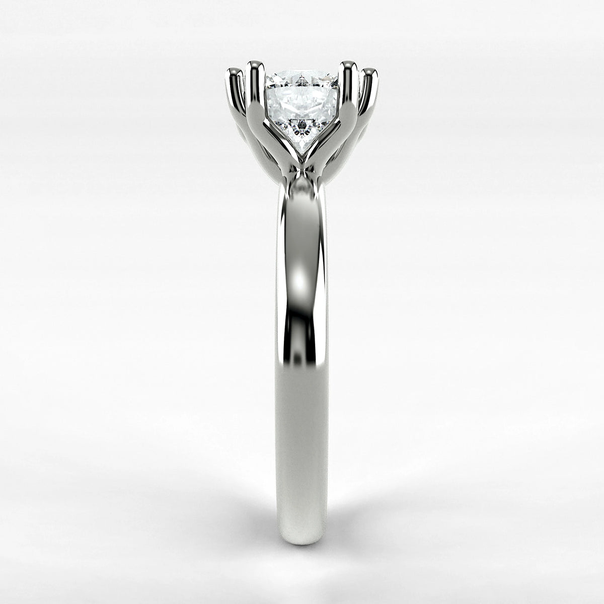 Anillo de Compromiso Balance - Redondo en oro blanco - vista 2