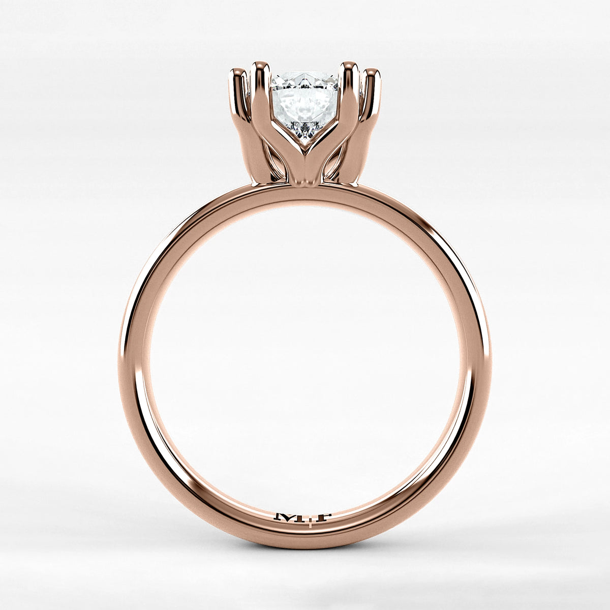 Anillo de Compromiso Balance - Redondo en oro rosa - vista 3