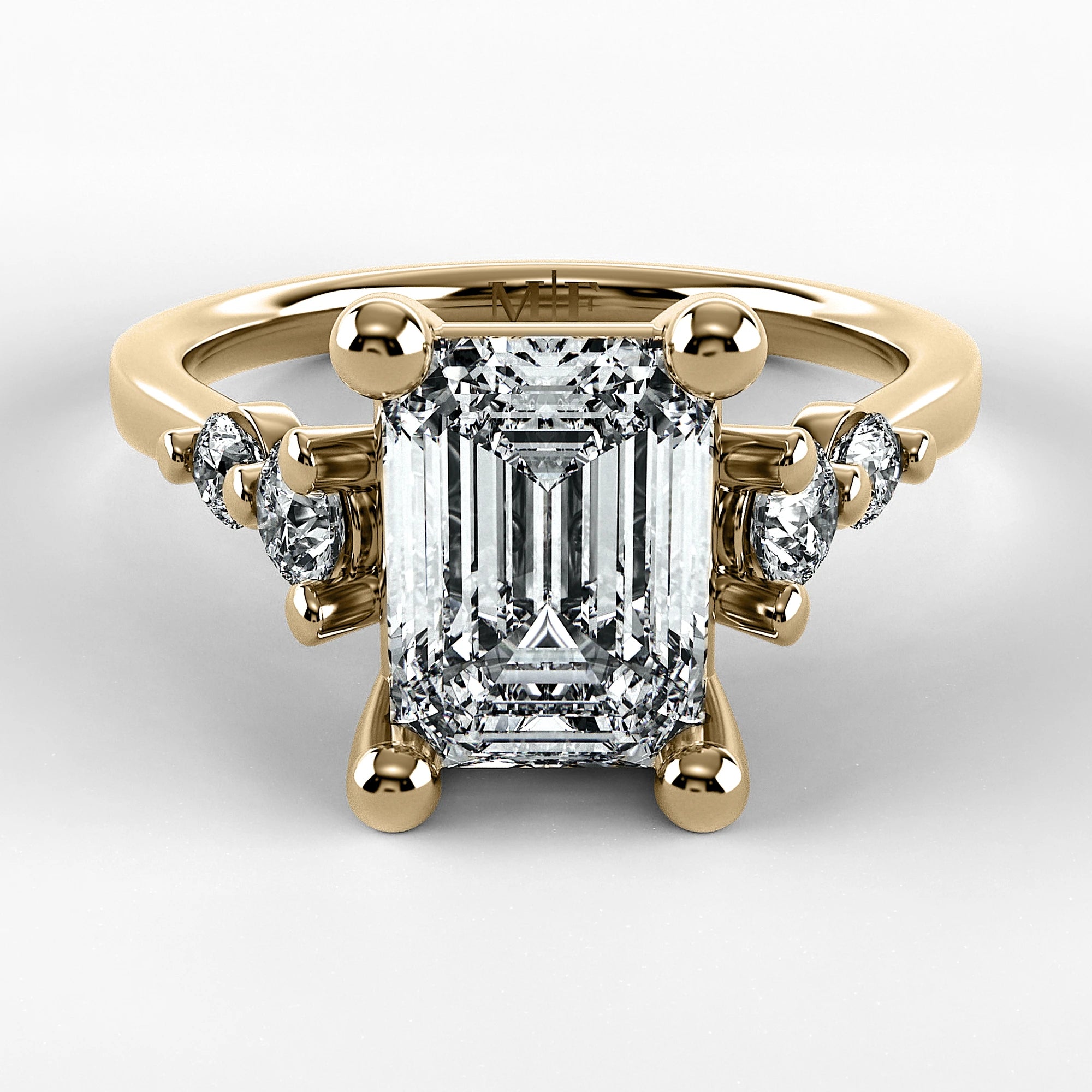 Anillo de Compromiso Constelación - Esmeralda en oro amarillo - vista 1