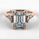 Anillo de Compromiso Constelación - Esmeralda en oro rosa - vista 1