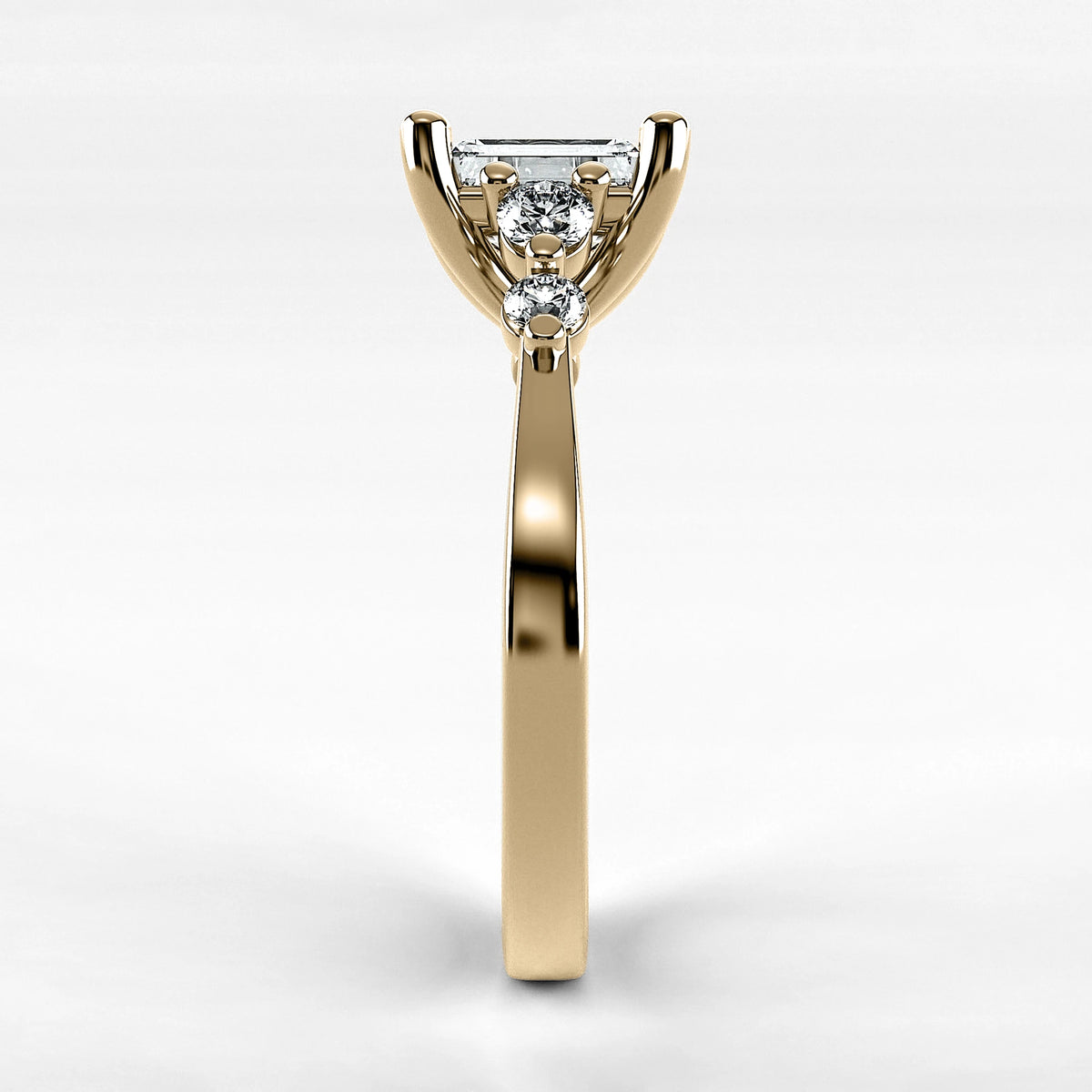 Anillo de Compromiso Constelación - Esmeralda en oro amarillo - vista 2
