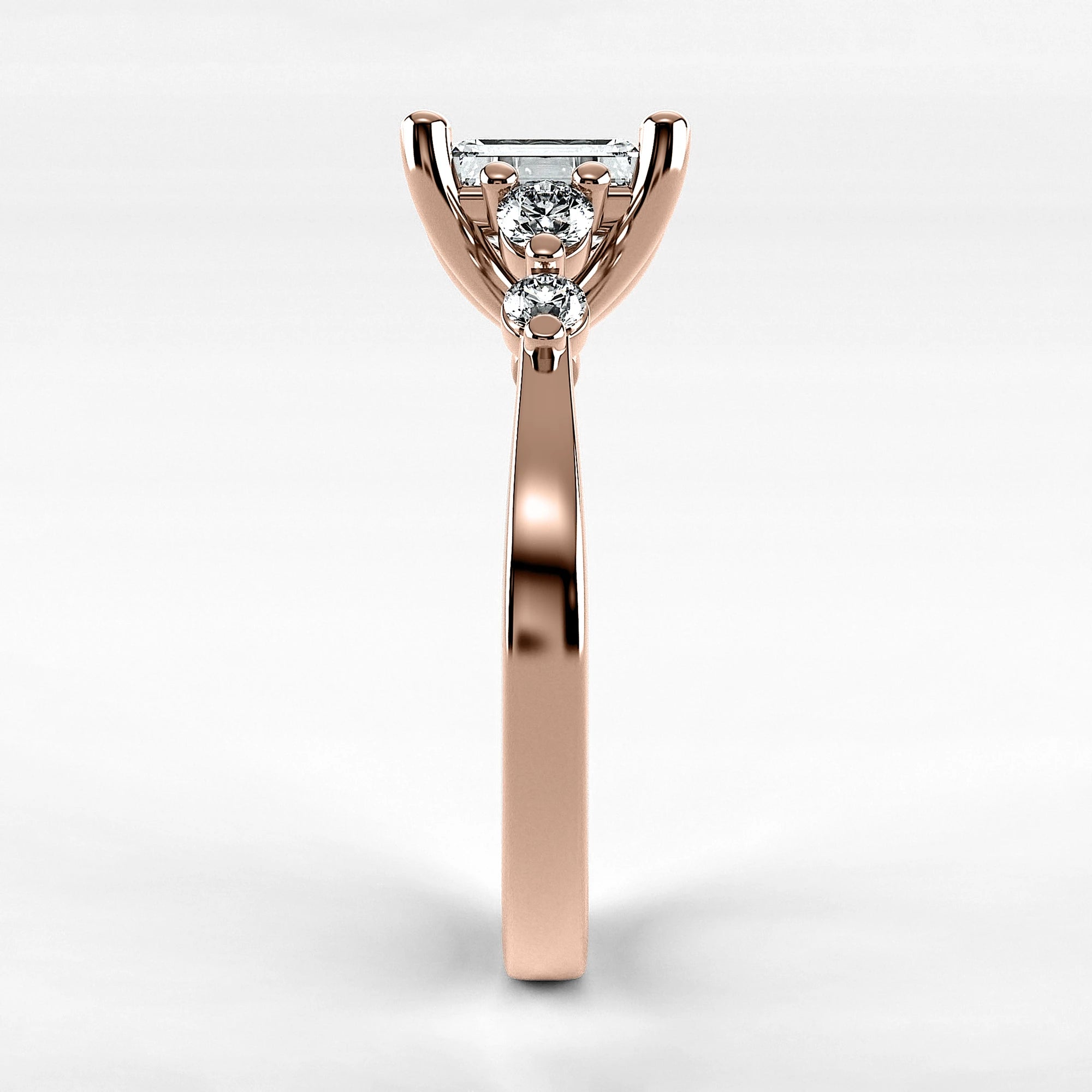 Anillo de Compromiso Constelación - Esmeralda en oro rosa - vista 2