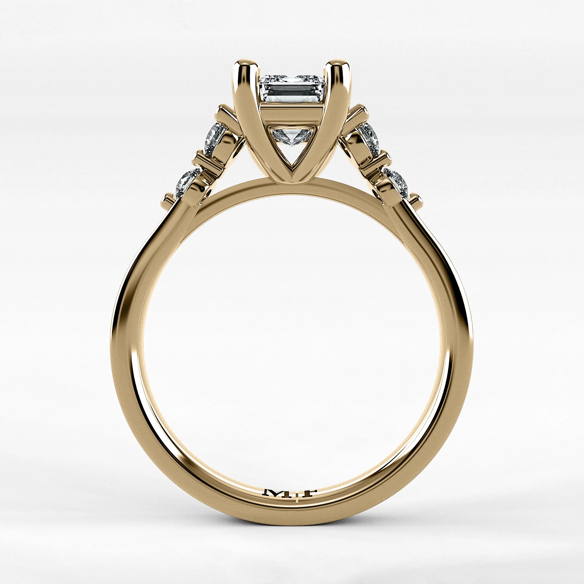 Anillo de Compromiso Constelación - Esmeralda en oro amarillo - vista 3