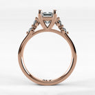 Anillo de Compromiso Constelación - Esmeralda en oro rosa - vista 3