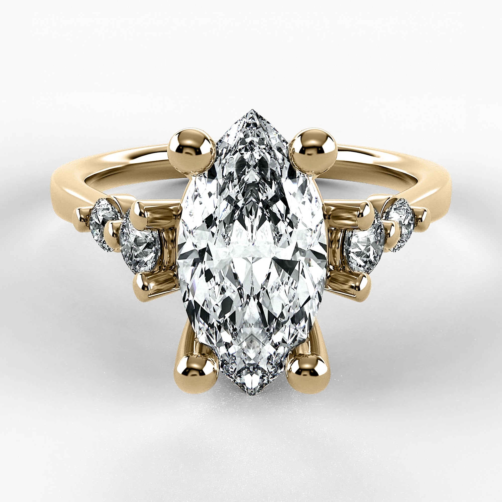Anillo de Compromiso Constelación - Marquesa en oro amarillo - vista 1