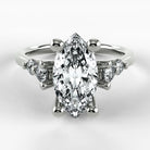 Anillo de Compromiso Constelación - Marquesa en oro blanco - vista 1