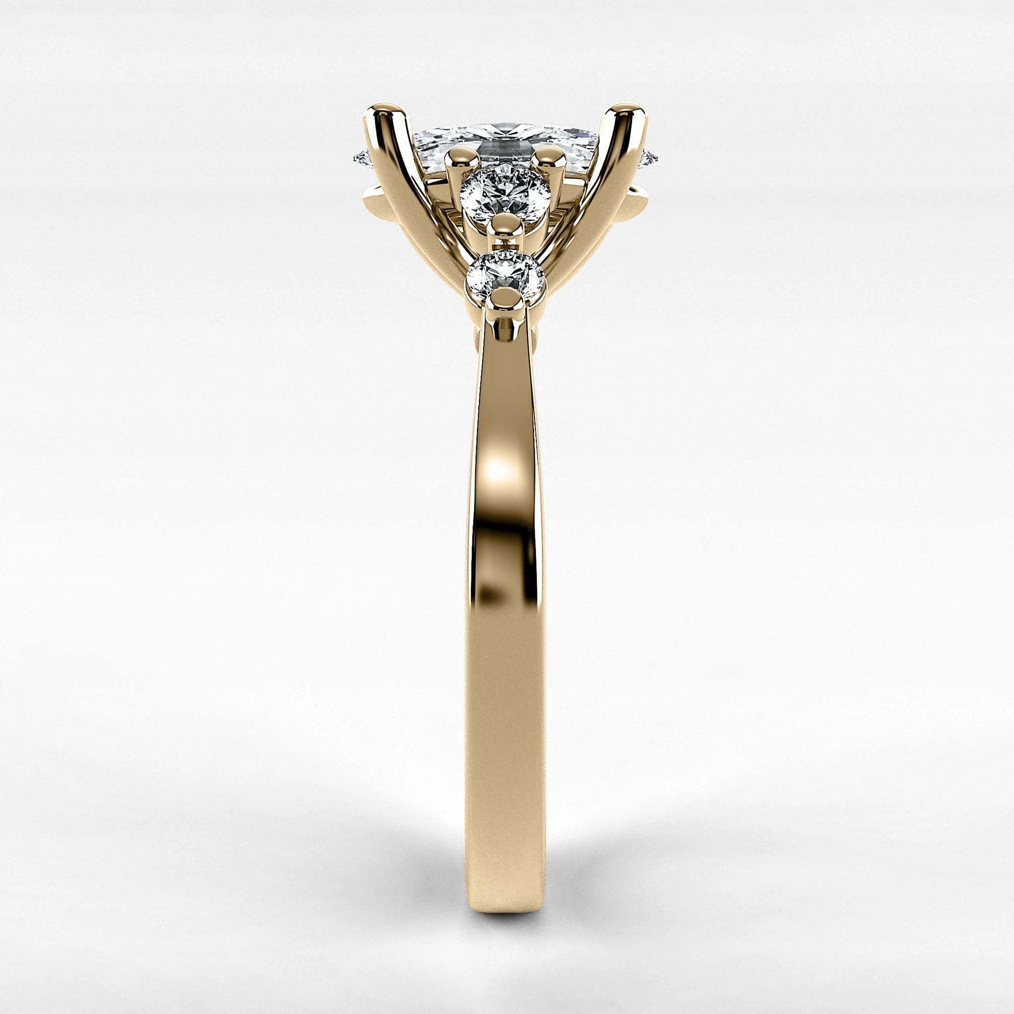 Anillo de Compromiso Constelación - Marquesa en oro amarillo - vista 2
