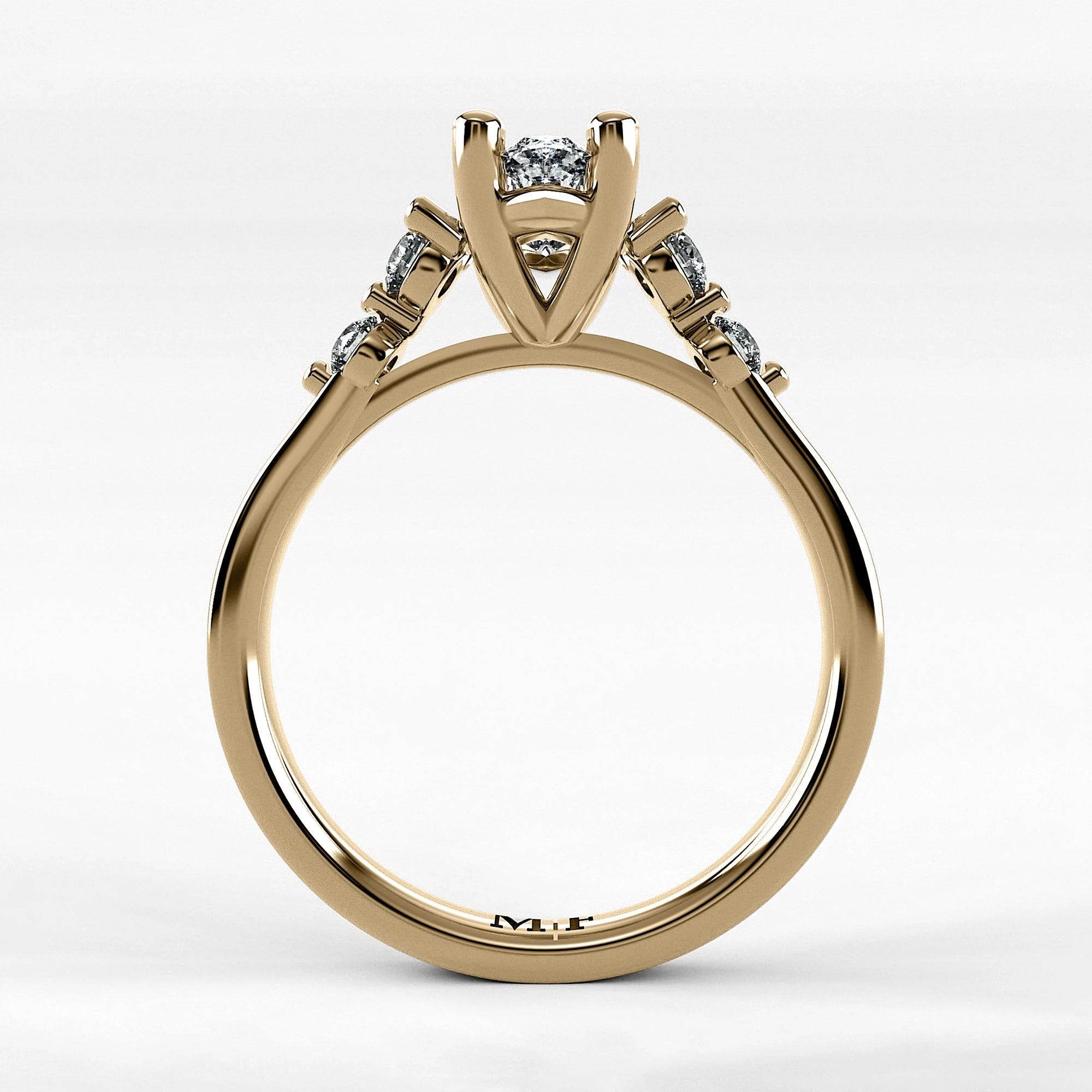 Anillo de Compromiso Constelación - Marquesa en oro amarillo - vista 3