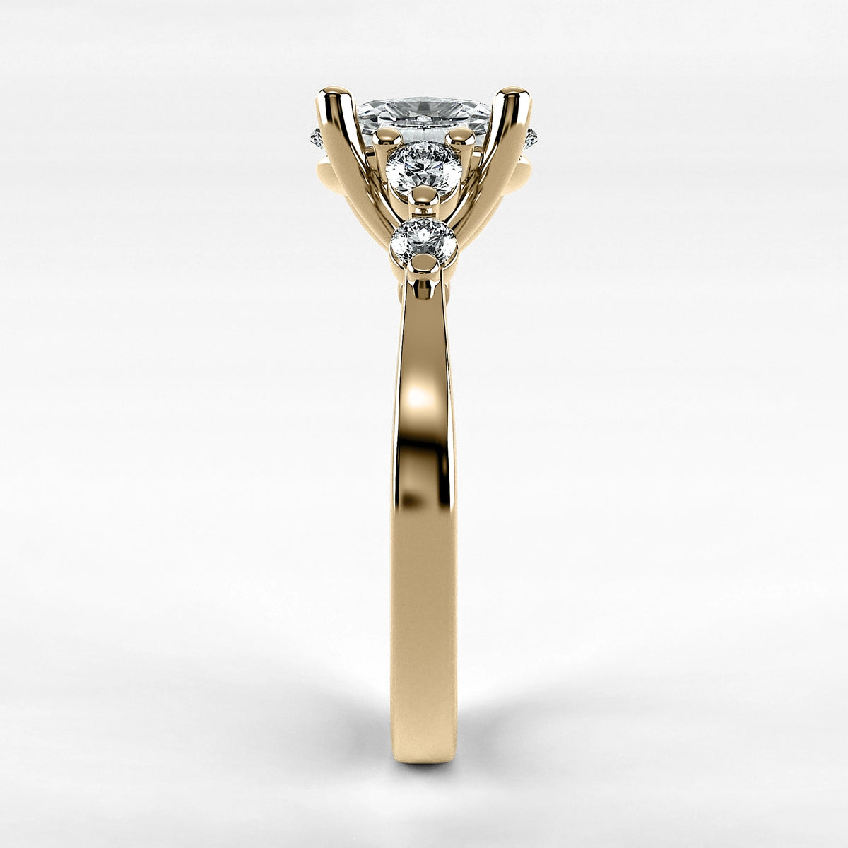 Anillo de Compromiso Constelación - Oval en oro amarillo - vista 2