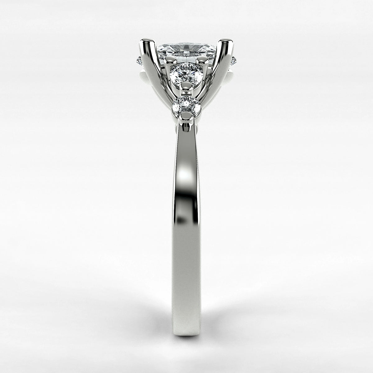 Anillo de Compromiso Constelación - Oval en oro blanco - vista 2