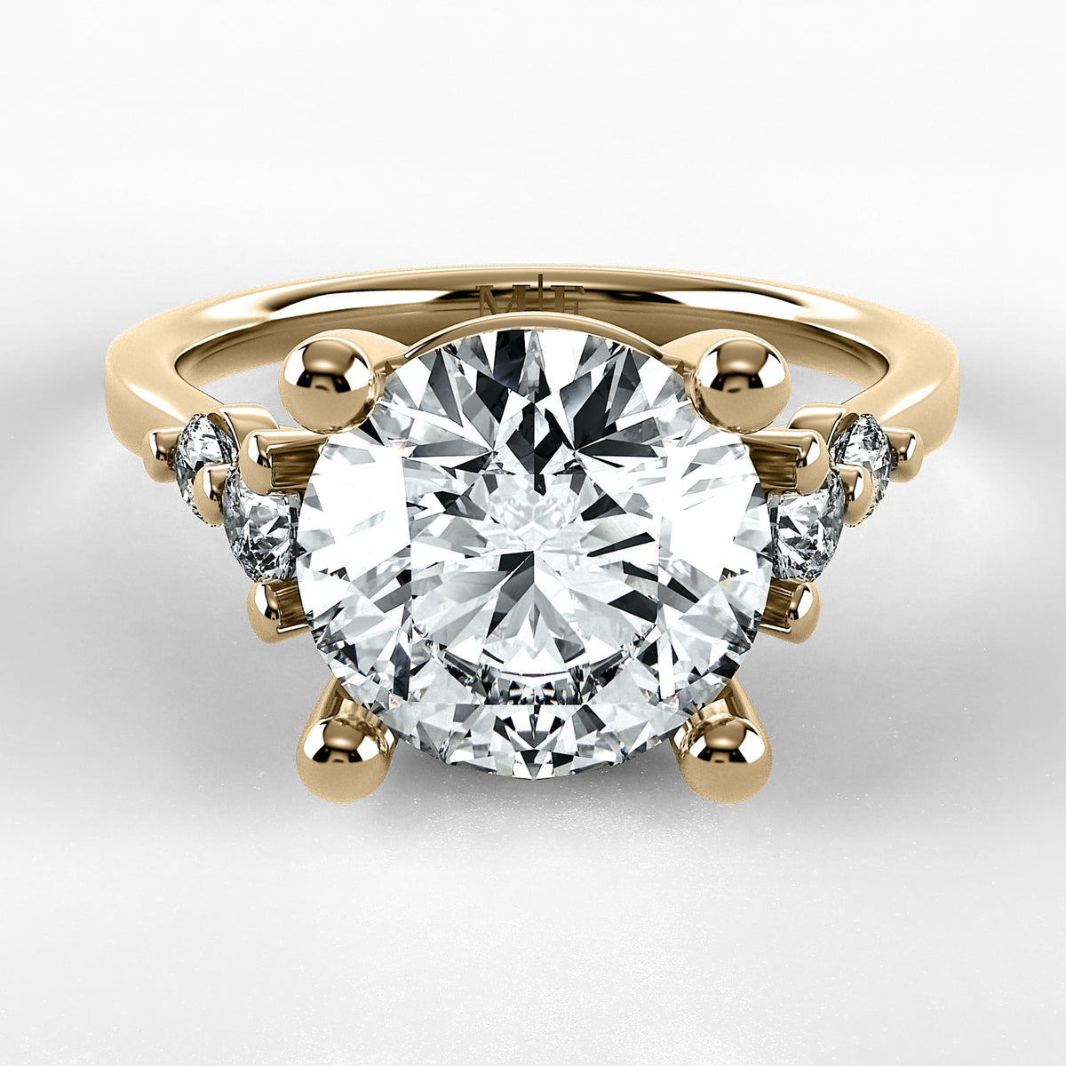 Anillo de Compromiso Constelación - Redondo en oro amarillo - vista 1