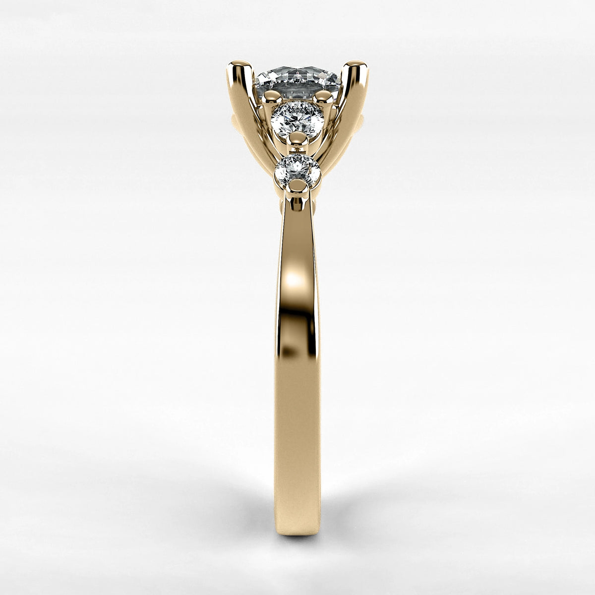 Anillo de Compromiso Constelación - Redondo en oro amarillo - vista 2